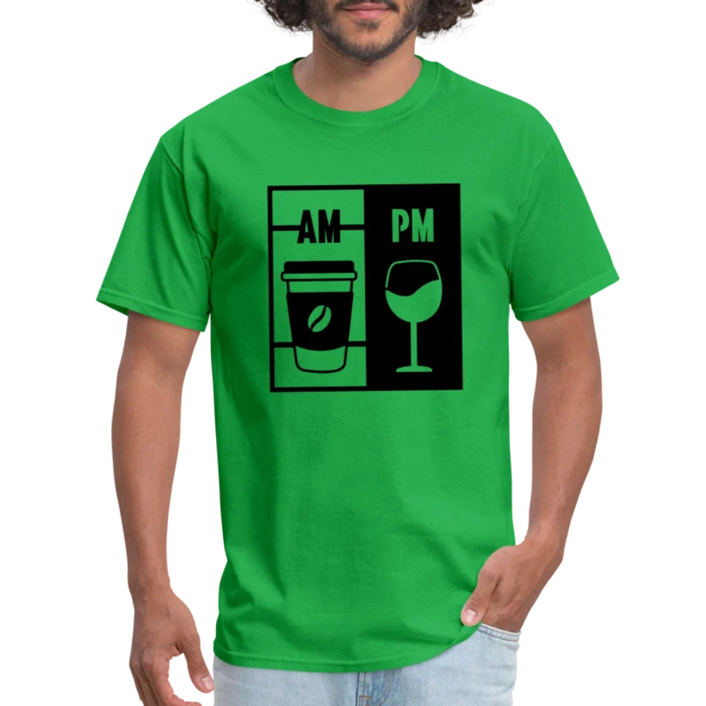 Coffee AM, Wine PM - Adult & Kids T-Shirts, Sweatshirts & Hoodies apparel design preview 1