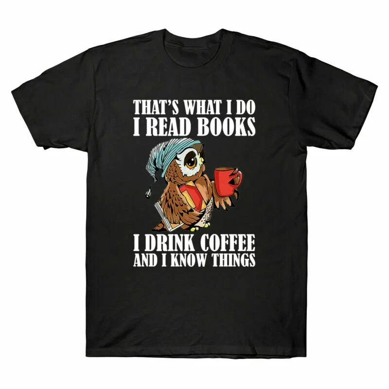 I Coffee Books Men's That's Drink Do Owl Things Know - Adult & Kids T-Shirts, Sweatshirts & Hoodies apparel design preview 1