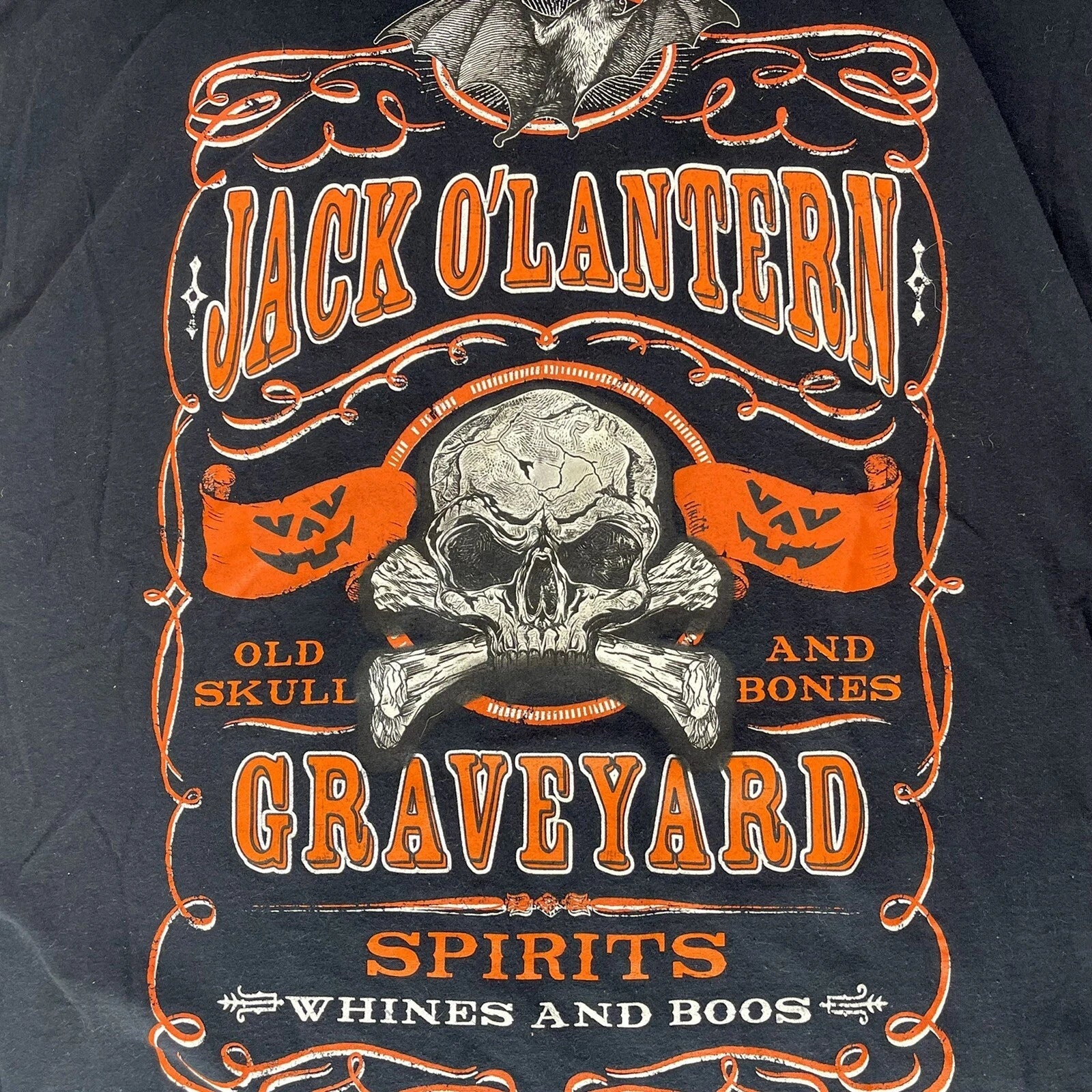 Mens Black Graveyard Spirits Wine And Boos Halloween - Adult & Kids T-Shirts, Sweatshirts & Hoodies apparel design preview 1