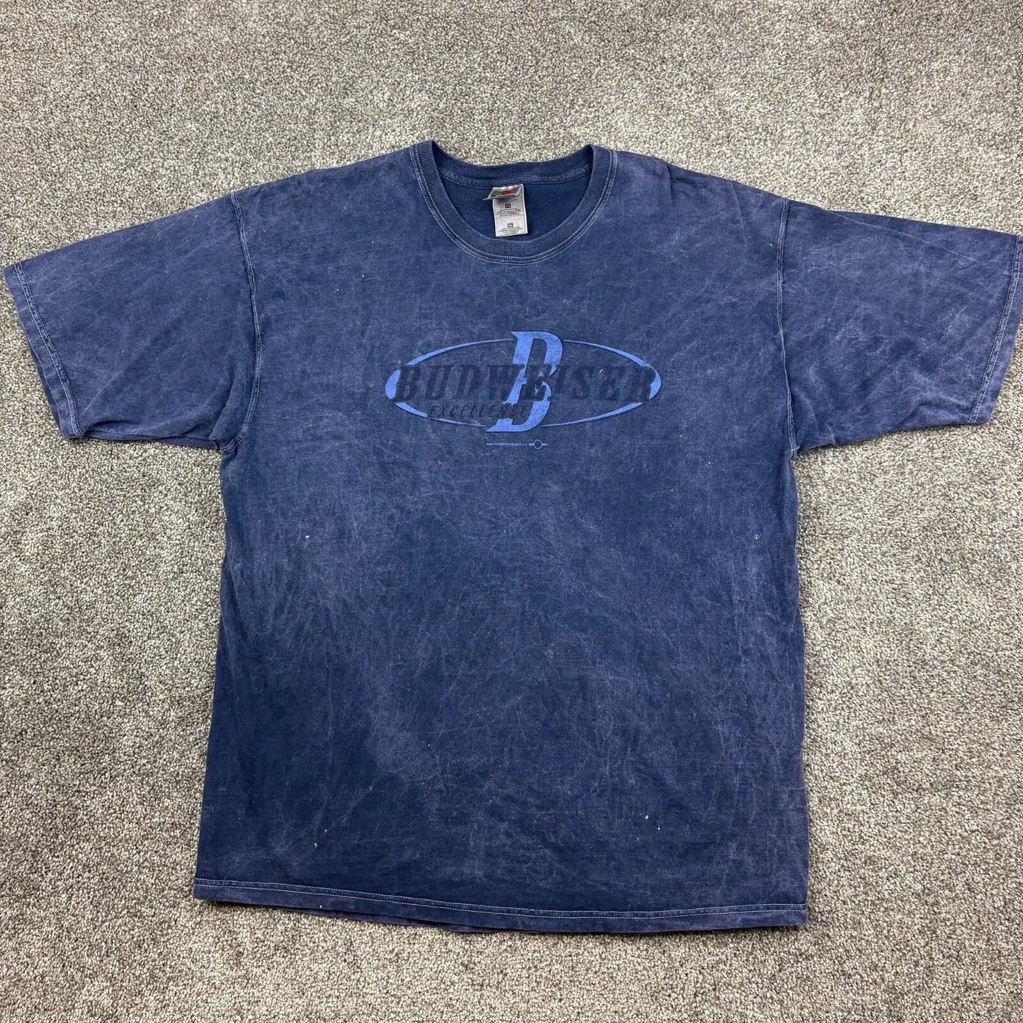 Vintage Budweiser Beer Mens XL Navy Blue Acid Wash - Adult & Kids T-Shirts, Sweatshirts & Hoodies apparel design preview 1