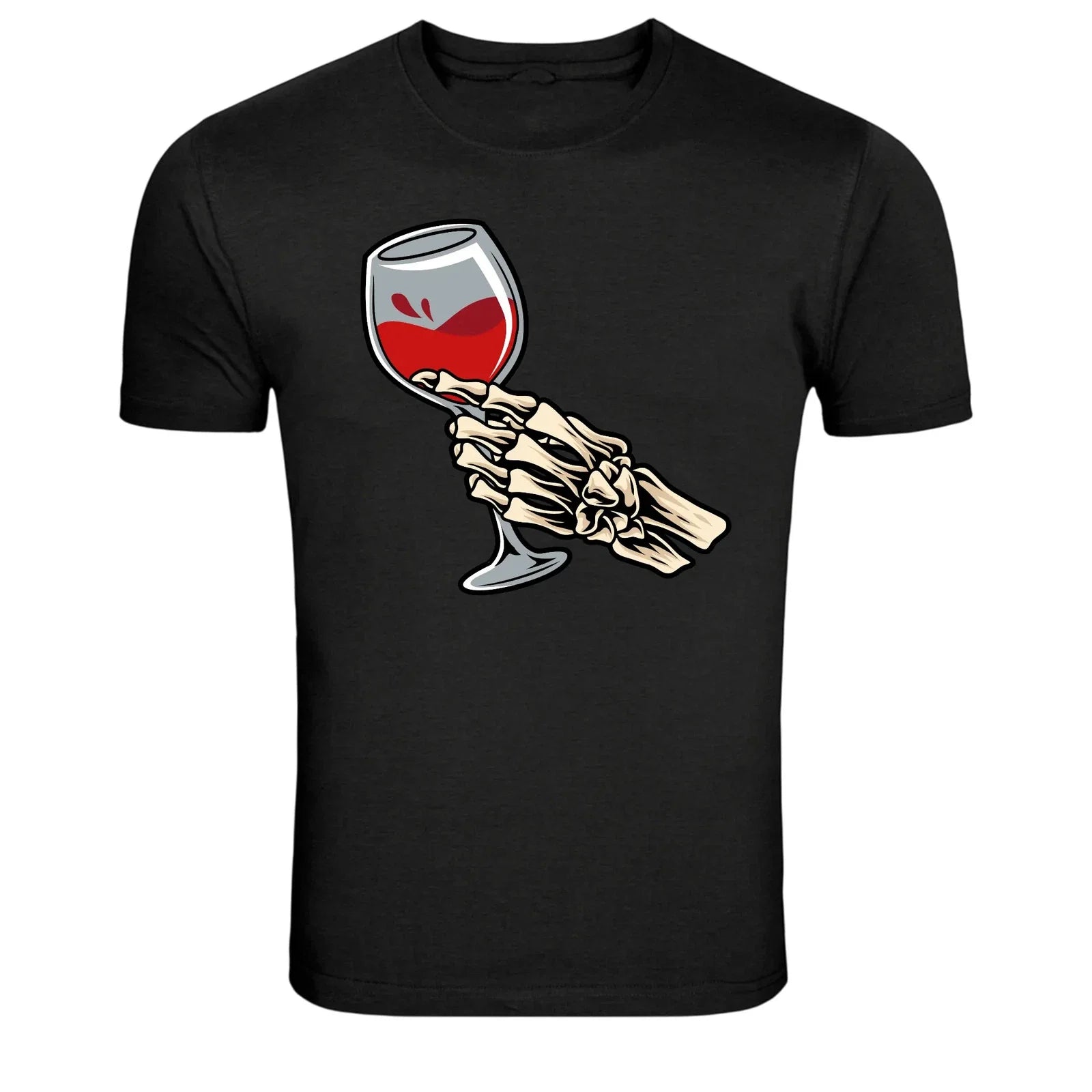 Skeleton Hand Holding Wine Glass Graphic - Adult & Kids T-Shirts, Sweatshirts & Hoodies apparel design preview 1