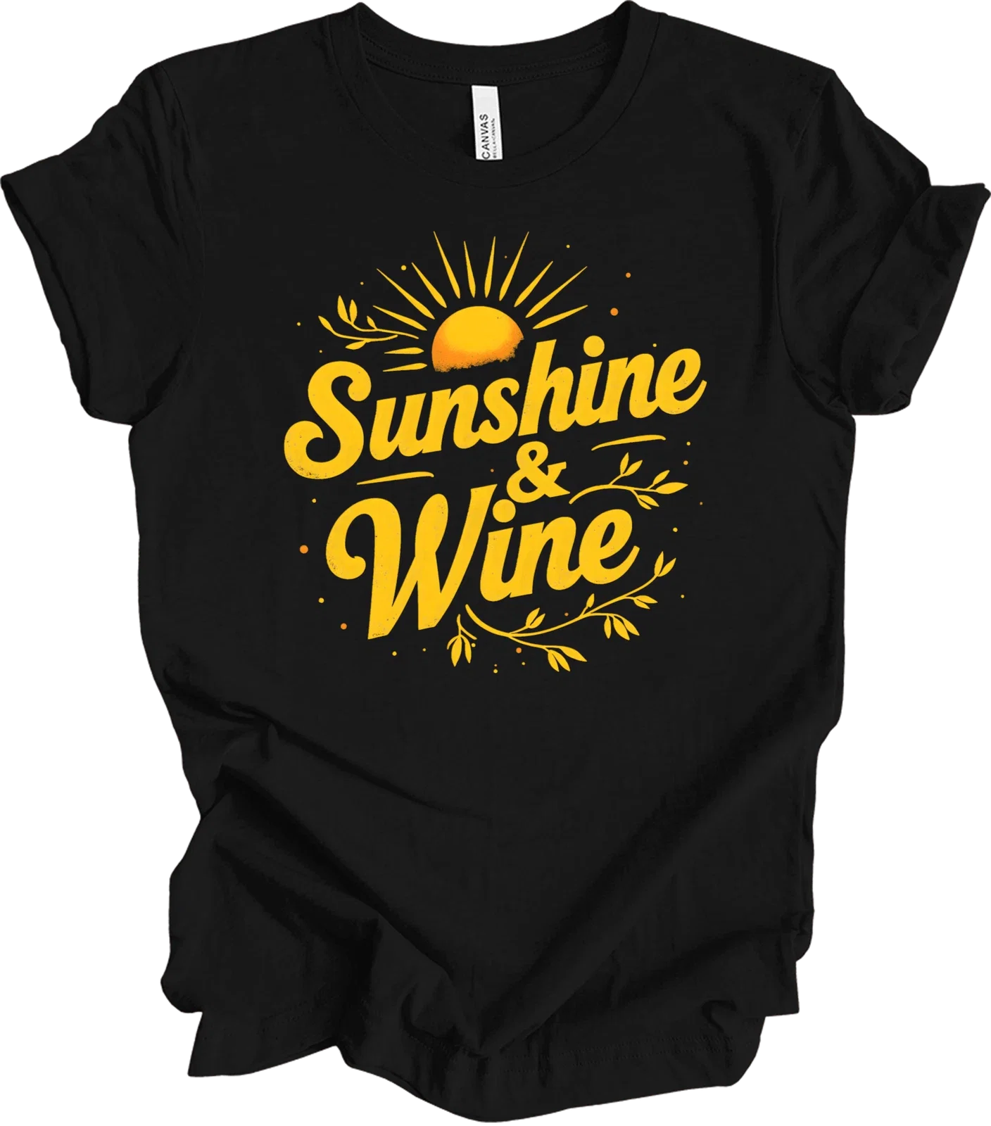 Sunshine and Wine Retro Design Summer Vibes, Vintage - Adult & Kids T-Shirts, Sweatshirts & Hoodies apparel design preview 1