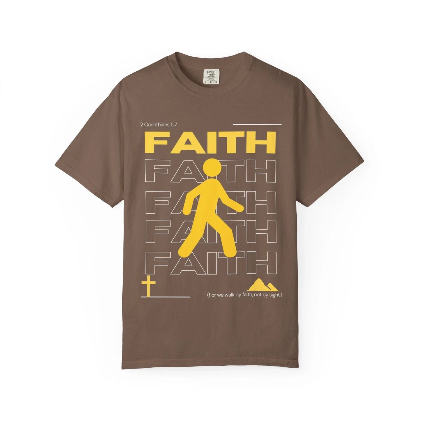 Faith Christian for Men Walk by Bible Verse - Adult & Kids T-Shirts, Sweatshirts & Hoodies apparel design preview 1