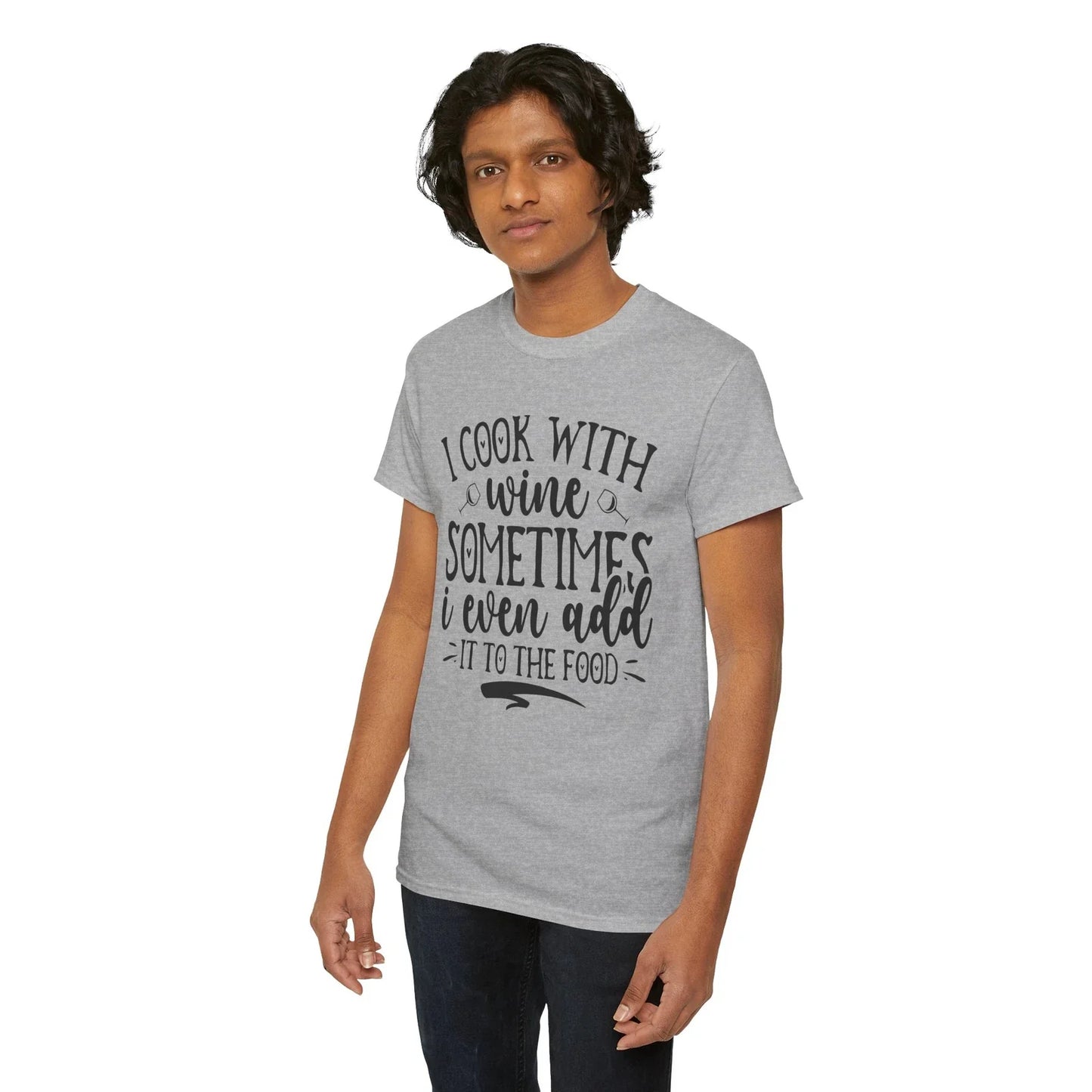 I cook with wine sometimes Funny Chef Cooking Lover - Adult & Kids T-Shirts, Sweatshirts & Hoodies apparel design preview 1