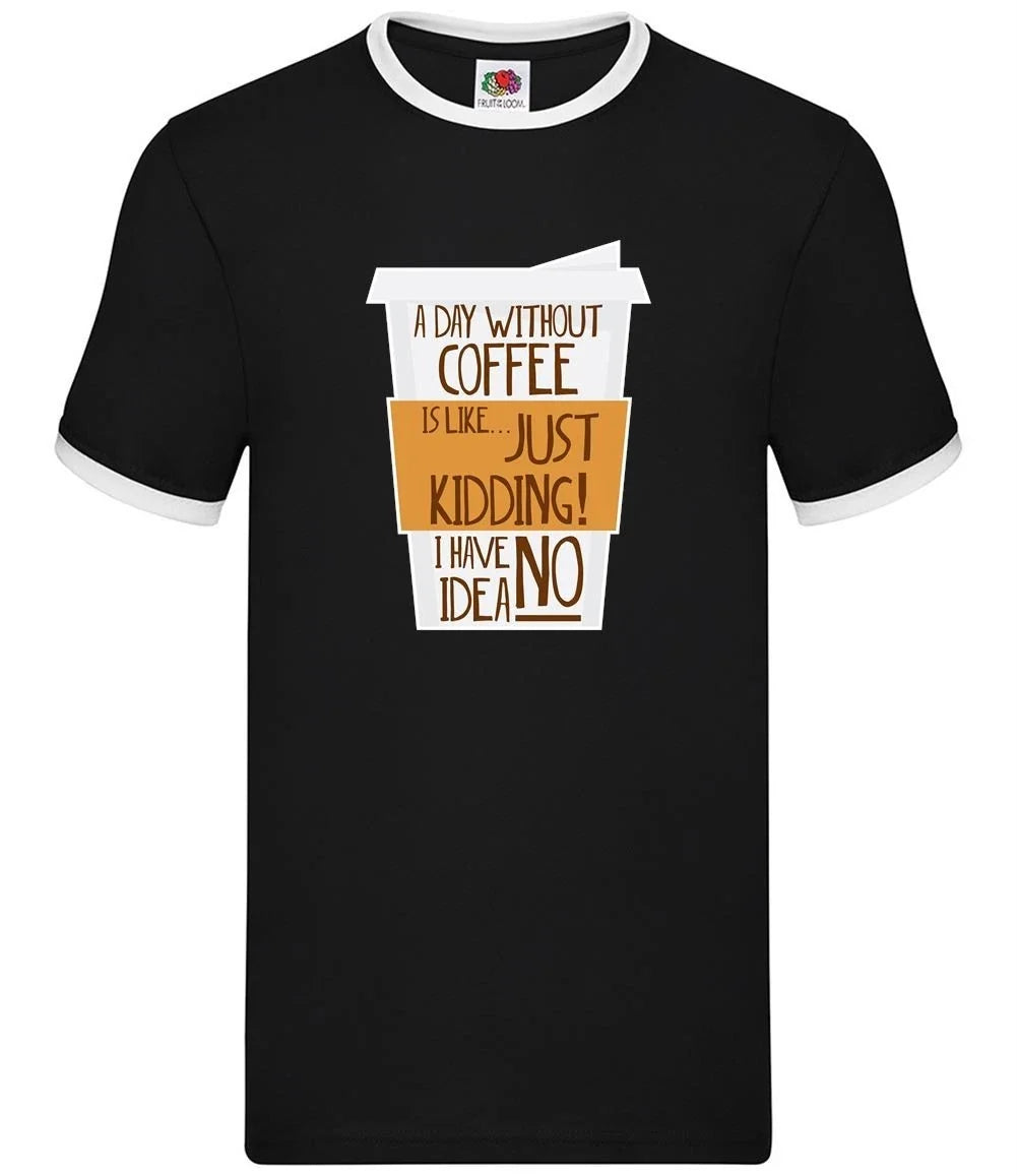 A Day Without Coffee Mens Ringer Latte Macchiato - Adult & Kids T-Shirts, Sweatshirts & Hoodies apparel design preview 1