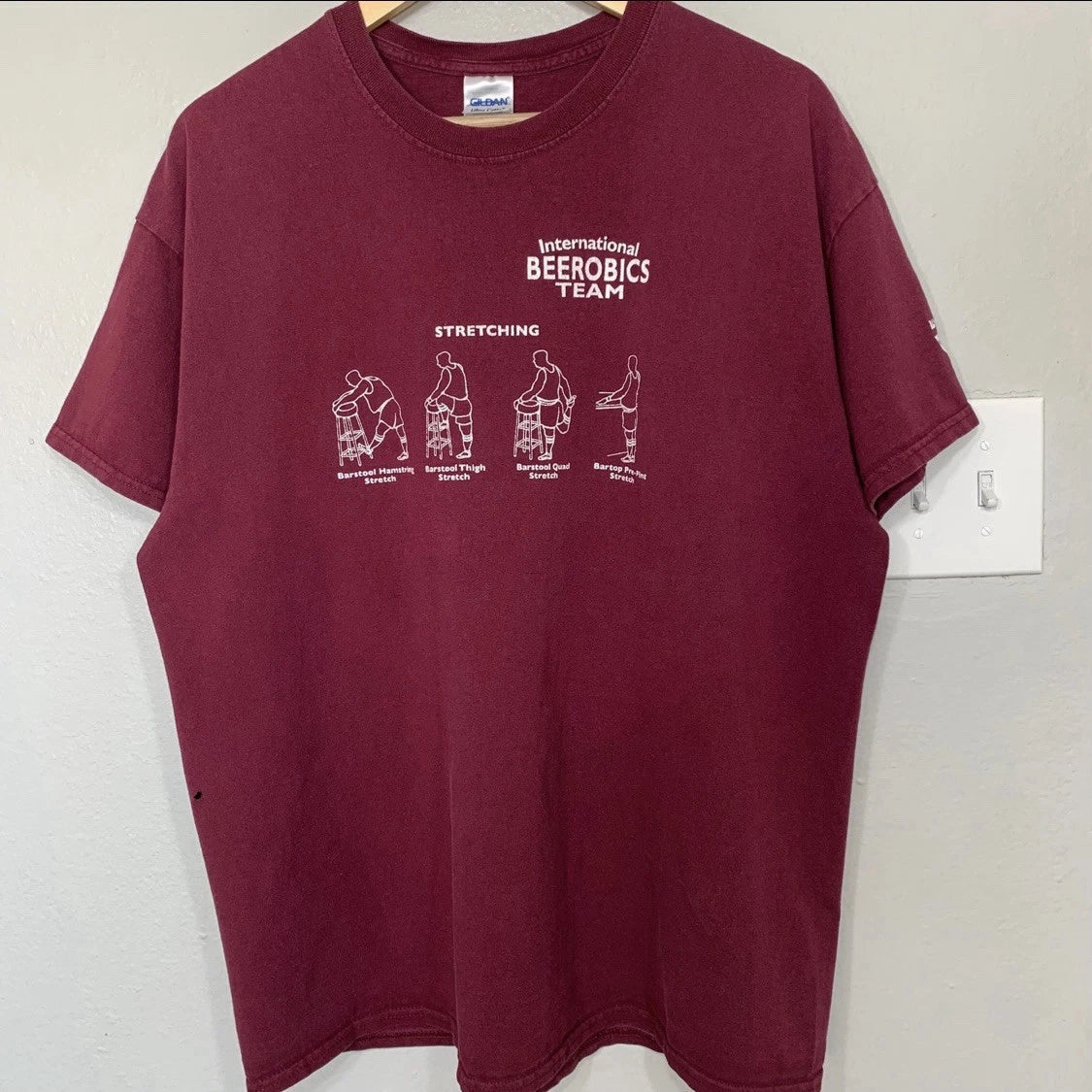 Beerobics Team Beer Funny Humor Burgundy Size XL - Adult & Kids T-Shirts, Sweatshirts & Hoodies apparel design preview 1