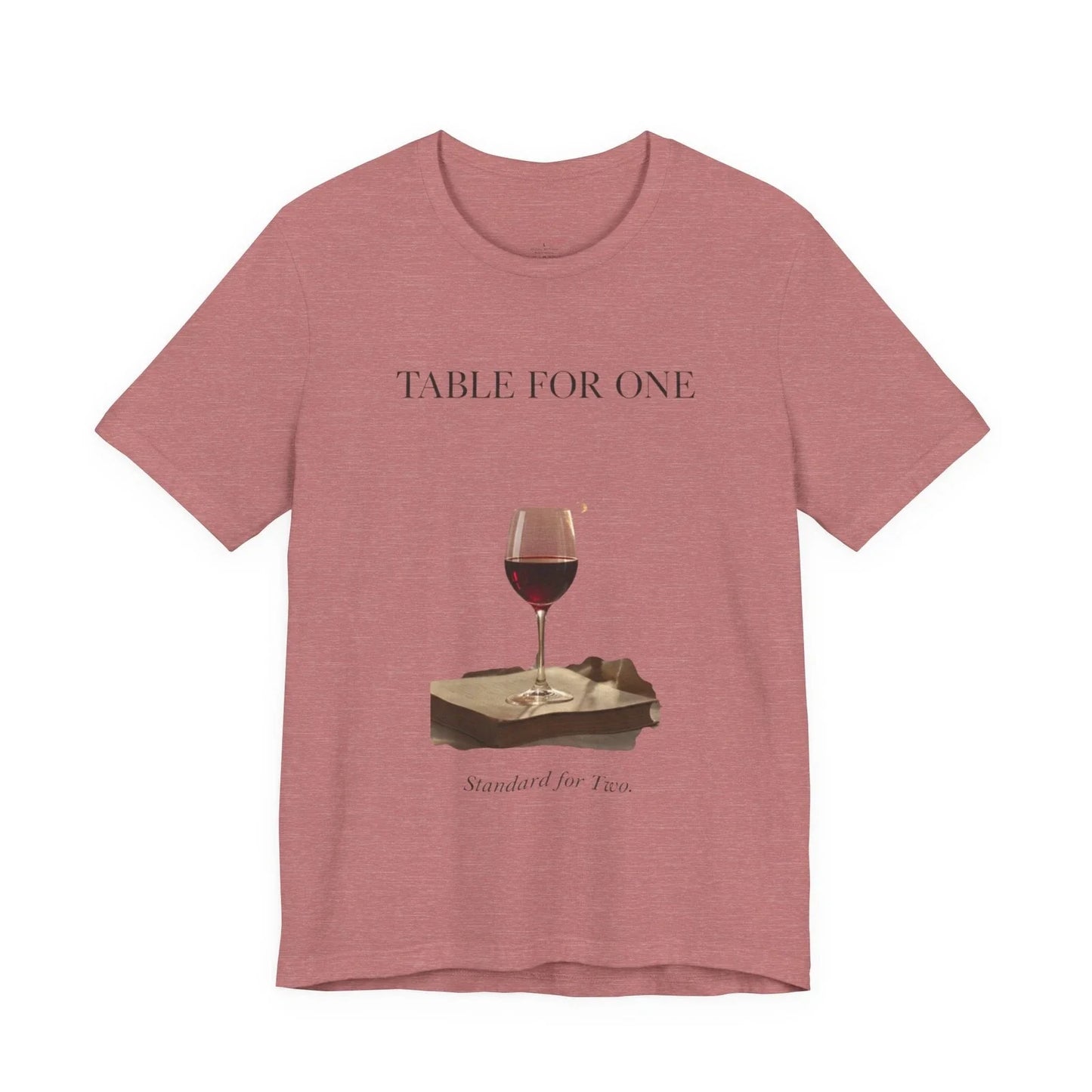 Solo Romance Table for One T‑ Wine Book Graphic - Adult & Kids T-Shirts, Sweatshirts & Hoodies apparel design preview 1