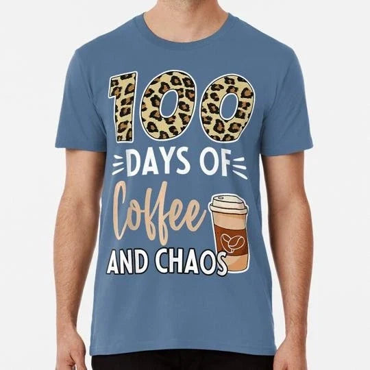 100 Days Of Coffee And Chaos 100th Day School For - Adult & Kids T-Shirts, Sweatshirts & Hoodies apparel design preview 1