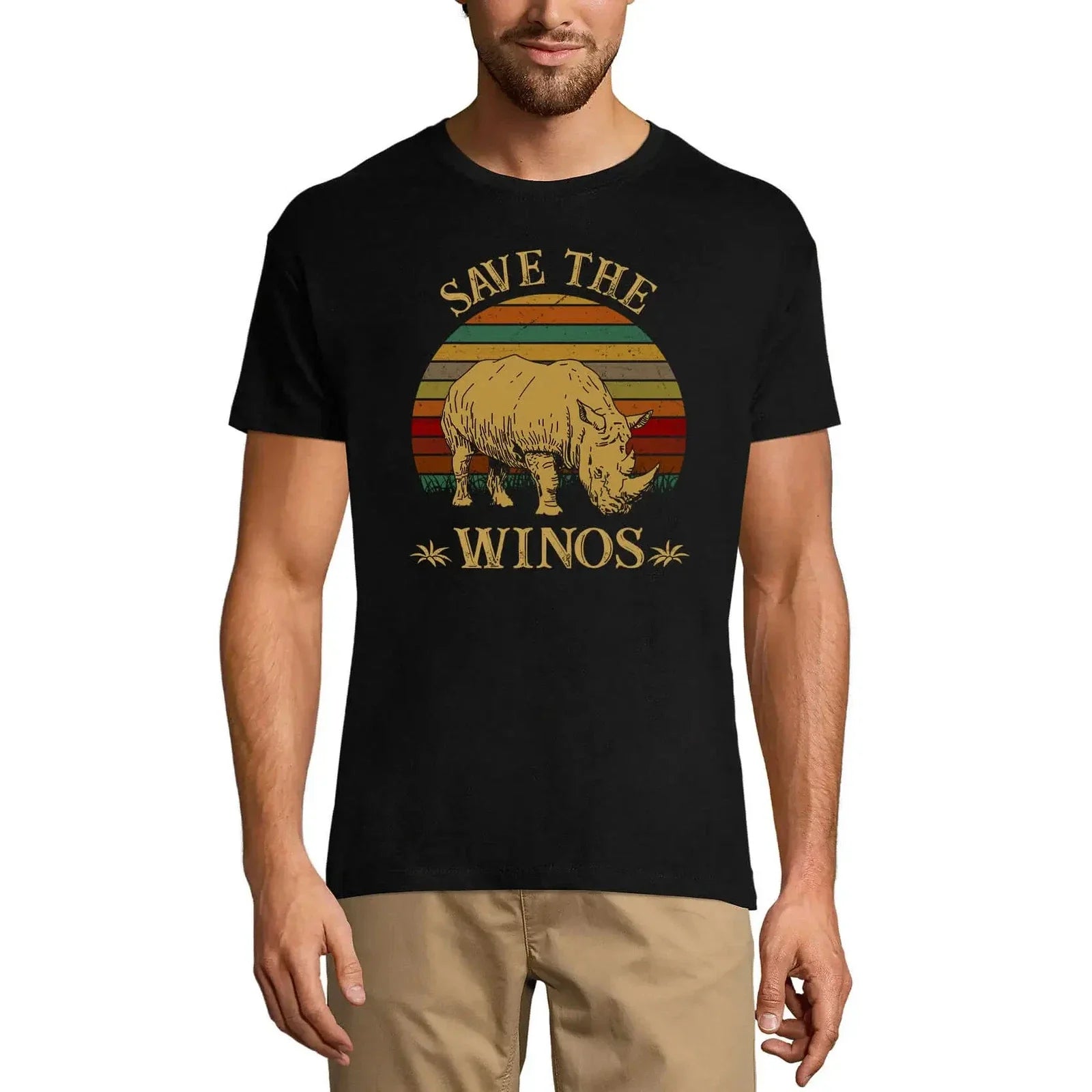 ULTRABASIC men's retro Save The Winos Rhinos Wine - Adult & Kids T-Shirts, Sweatshirts & Hoodies apparel design preview 1