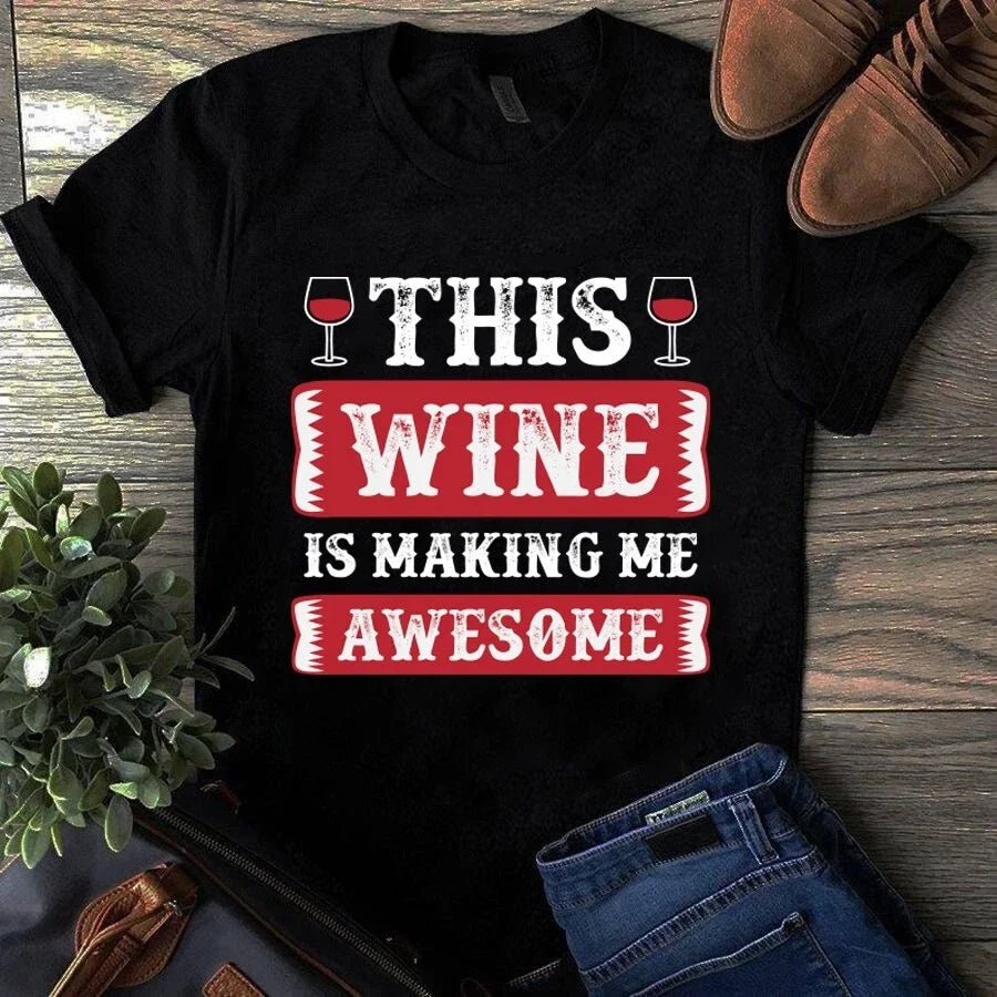 This Wine Is Make Me Awesome Lover Gift - Adult & Kids T-Shirts, Sweatshirts & Hoodies apparel design preview 1