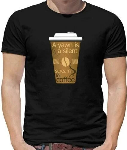 A Yawn Is Silent Scream For Coffee Mens Caffeine - Adult & Kids T-Shirts, Sweatshirts & Hoodies apparel design preview 1