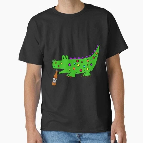Cool Alligator Drinking Beer Cartoon Classic Made in - Adult & Kids T-Shirts, Sweatshirts & Hoodies apparel design preview 1