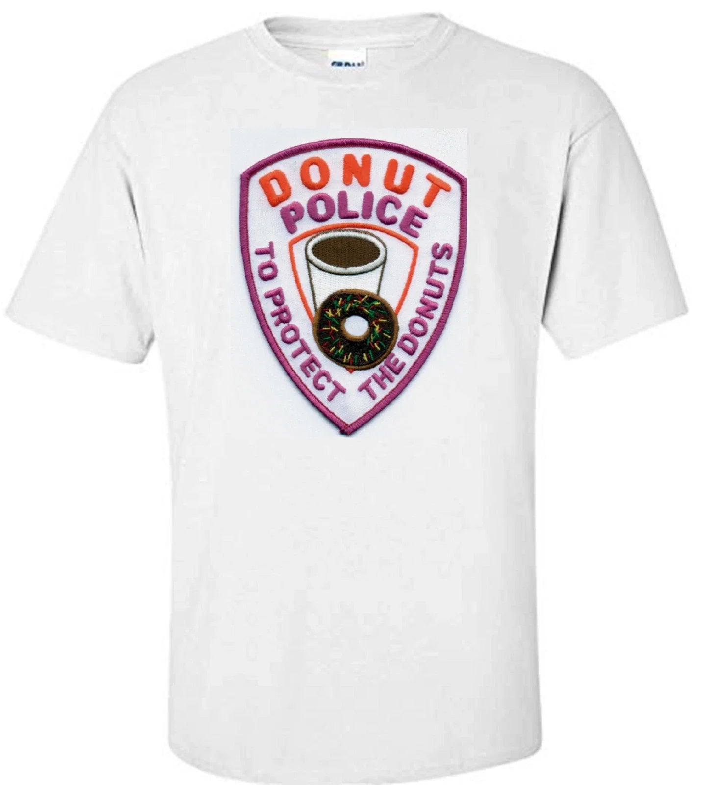 "DONUT POLICE" FUNNY COP WHITE - Adult & Kids T-Shirts, Sweatshirts & Hoodies apparel design preview 1