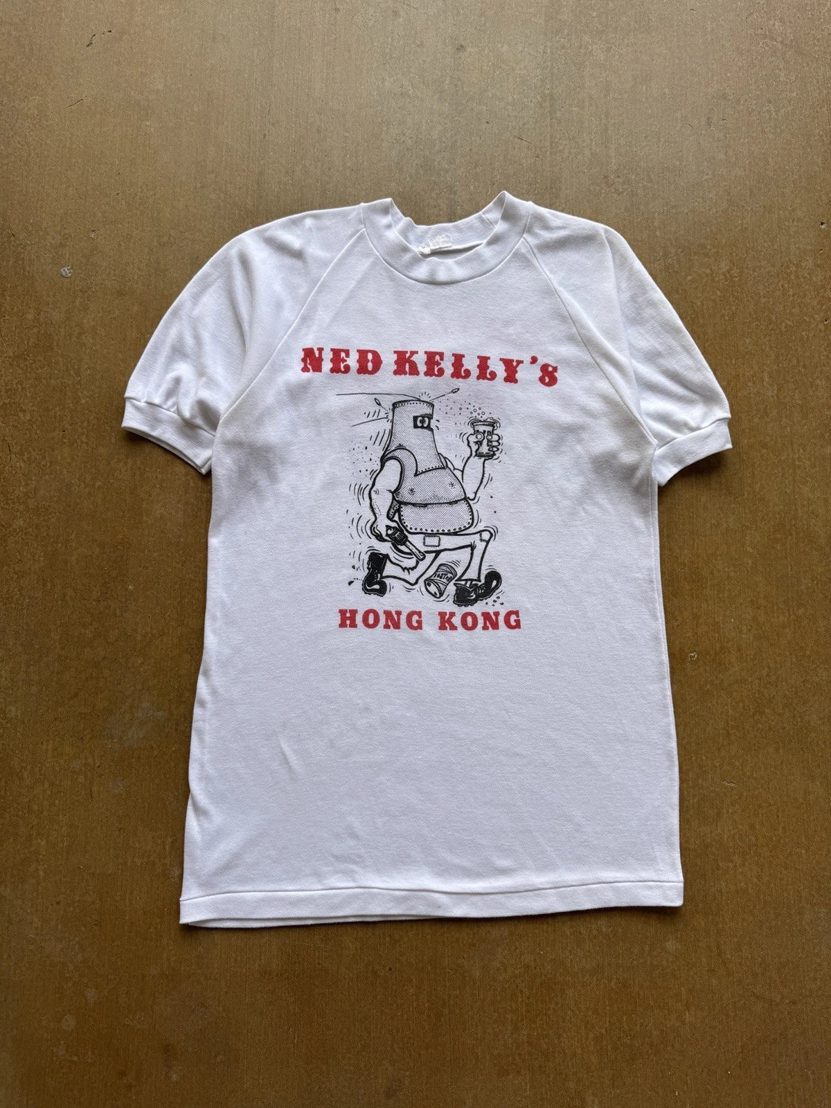 VTG 70s Ned Kelly's Jazz Pub Hong Kong Outlaw Beer - Adult & Kids T-Shirts, Sweatshirts & Hoodies apparel design preview 1