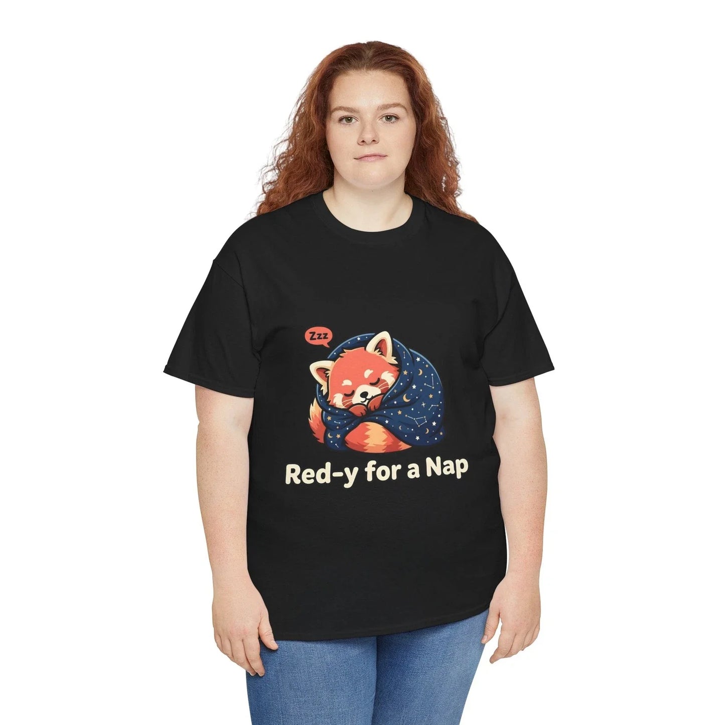 Cute Sleepy Red Panda Kawaii Starry Blanket "Red-y - Adult & Kids T-Shirts, Sweatshirts & Hoodies apparel design preview 1