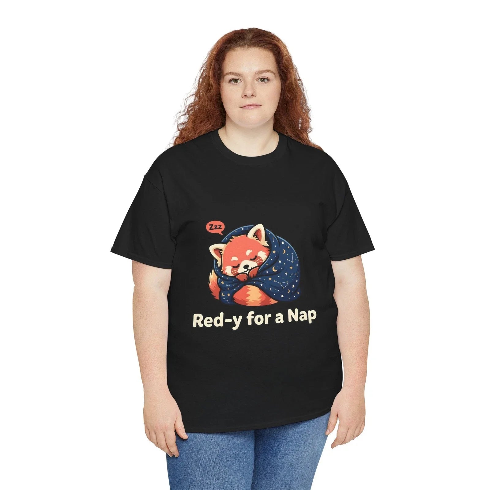 Cute Sleepy Red Panda Kawaii Starry Blanket "Red-y - Adult & Kids T-Shirts, Sweatshirts & Hoodies apparel design preview 1