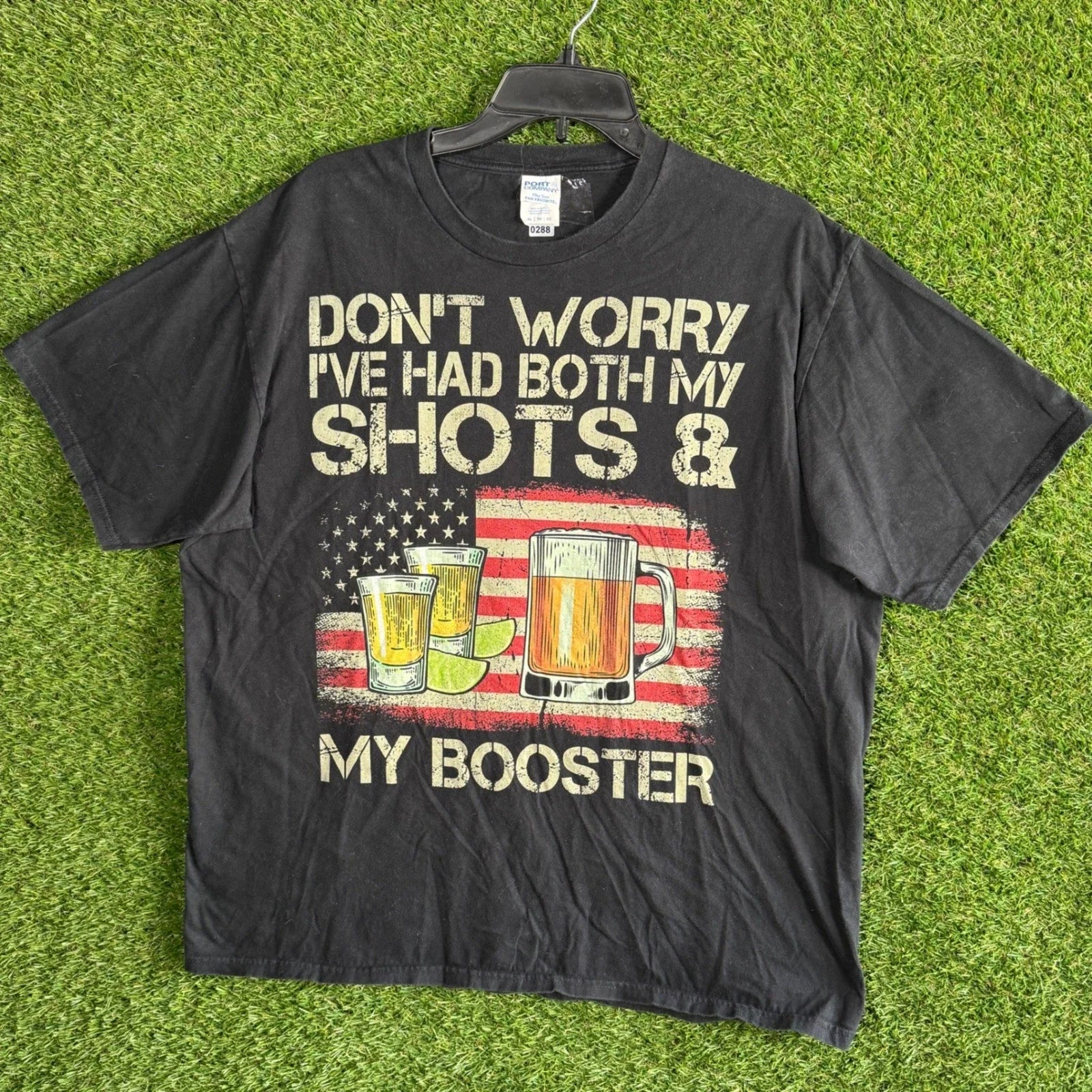 Mens Don't Worry Shots and Booster Graphic Black XL - Adult & Kids T-Shirts, Sweatshirts & Hoodies apparel design preview 1
