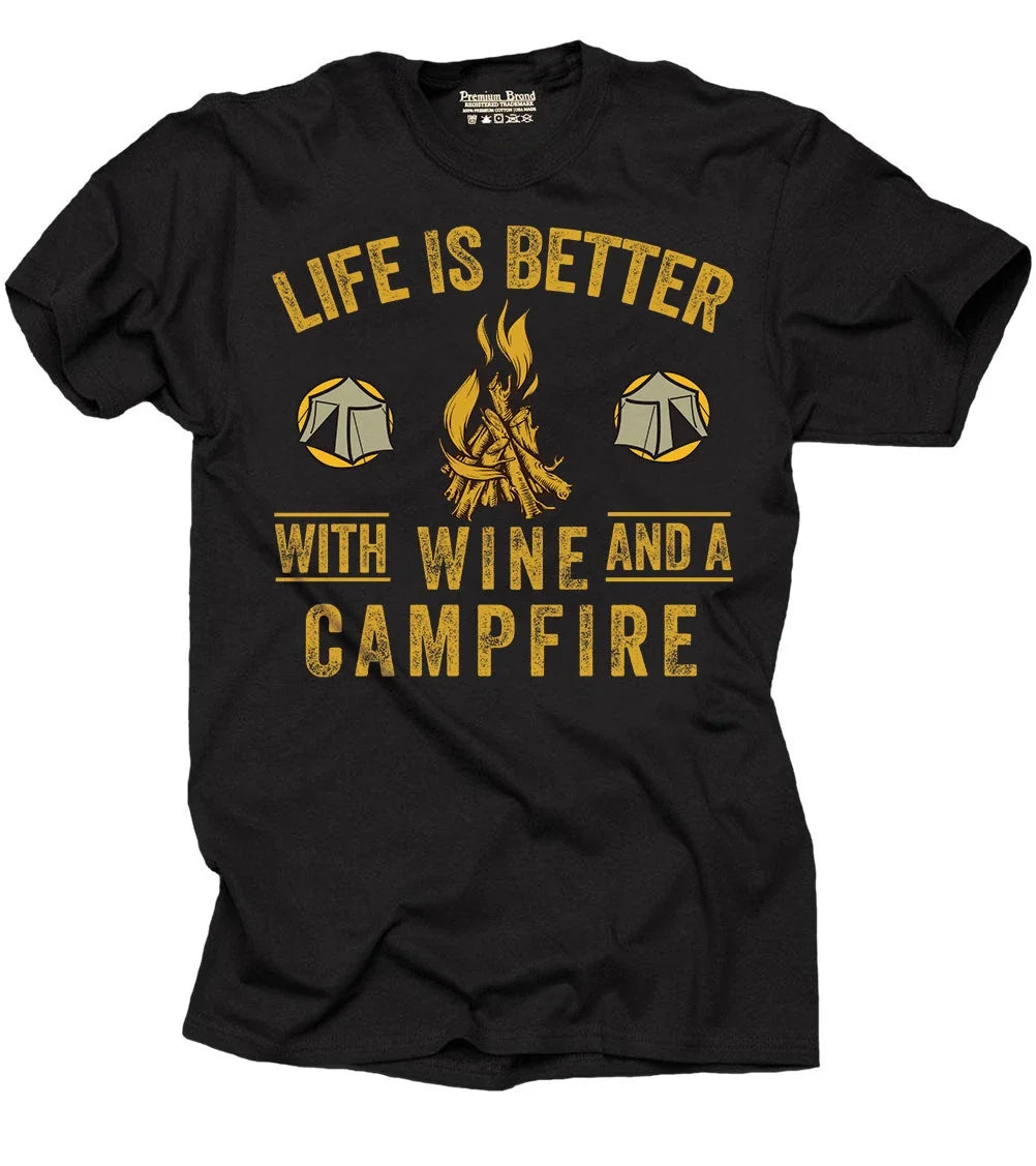 Wine camping Camp fishing outdoor activities - Adult & Kids T-Shirts, Sweatshirts & Hoodies apparel design preview 1