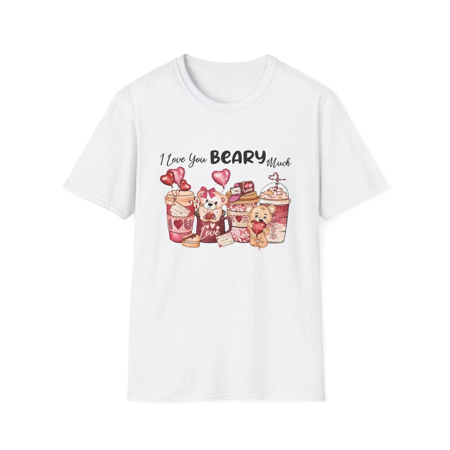 I love you Beary Much Coffee Lover Unisex Softstyle - Adult & Kids T-Shirts, Sweatshirts & Hoodies apparel design preview 1