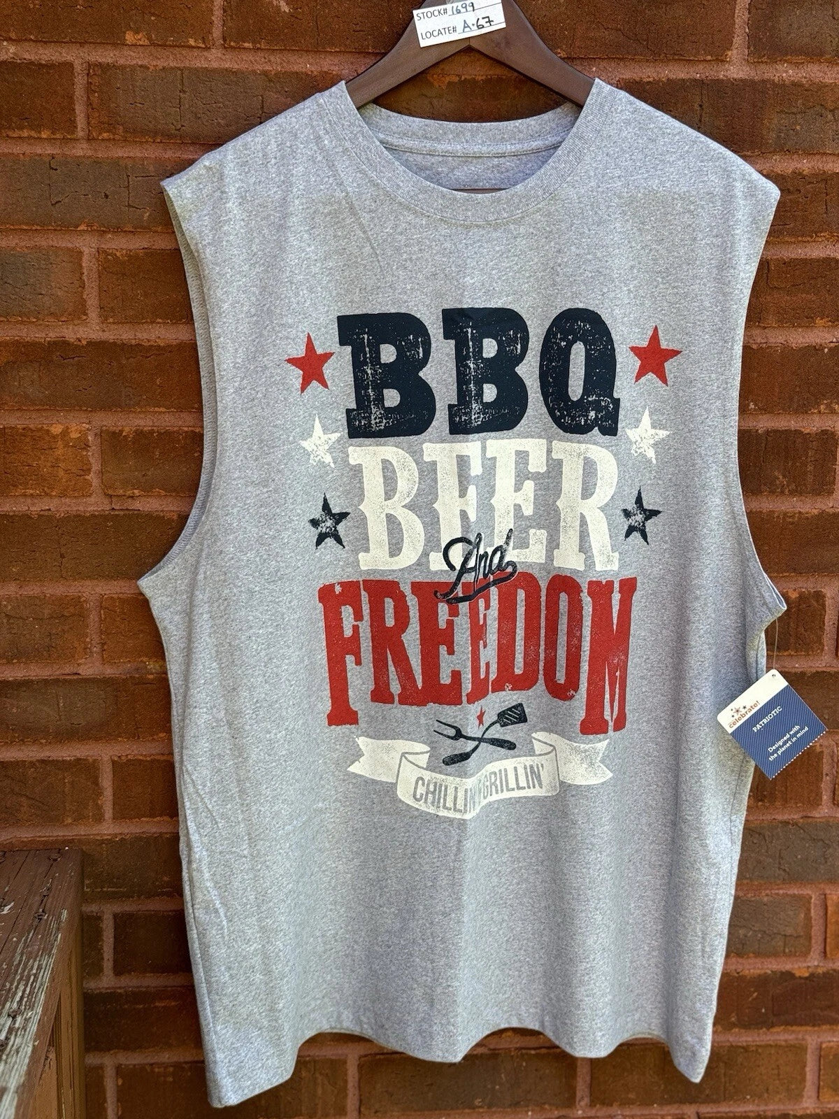 Men's Sleeveless "Beer BBQ Freedom" Size XL (46/48) - Adult & Kids T-Shirts, Sweatshirts & Hoodies apparel design preview 1