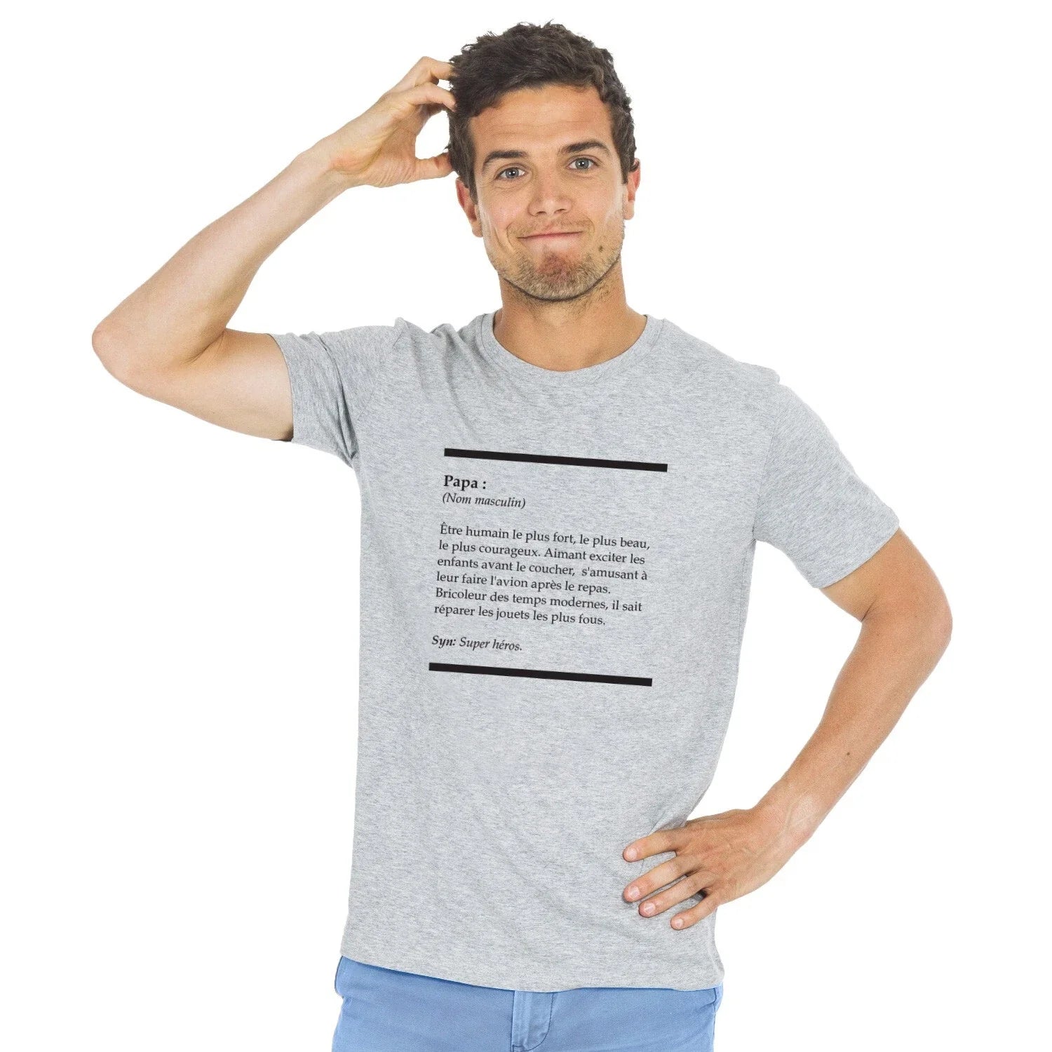 Man short Sleeve Gray, Definition Papa - Adult & Kids T-Shirts, Sweatshirts & Hoodies apparel design preview 1
