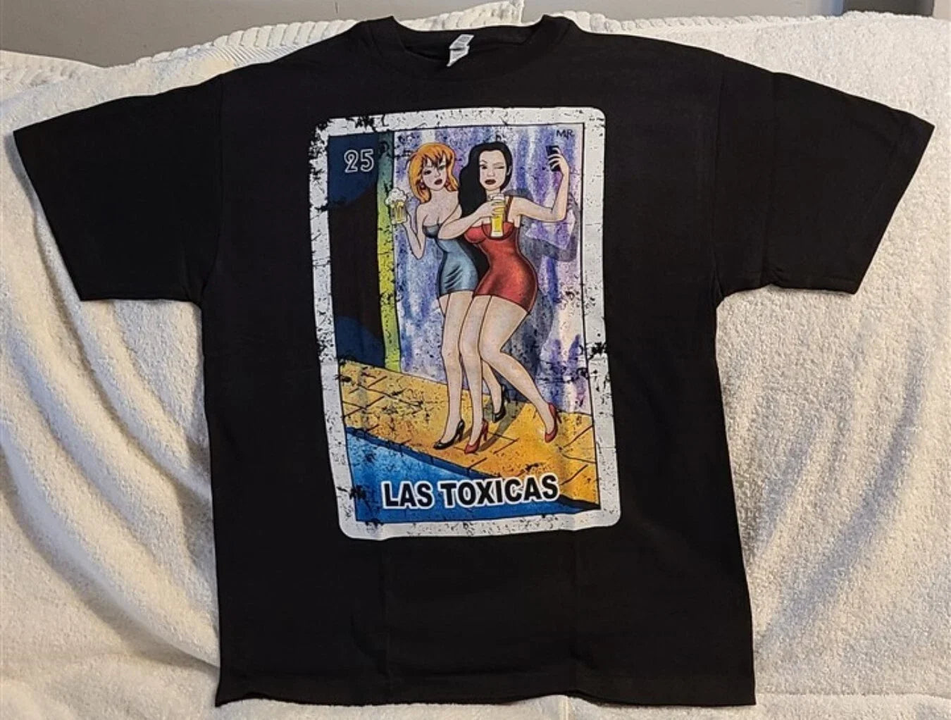 LAS TOXICAS LOTERIA CARD MEXICAN BINGO DRINKING BEER - Adult & Kids T-Shirts, Sweatshirts & Hoodies apparel design preview 1