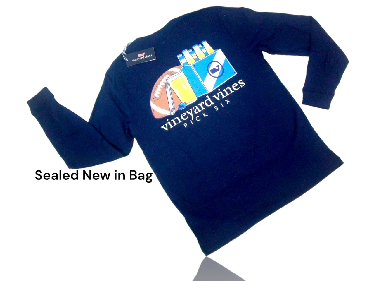 Vineyard Vines Men's Size: M. Deep Bay Blue Pick Six - Adult & Kids T-Shirts, Sweatshirts & Hoodies apparel design preview 1