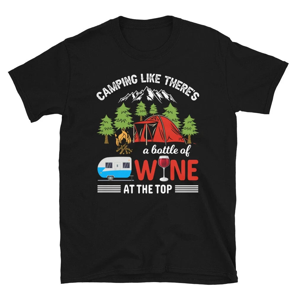 A Bottle Of Wine Vintage Design Camping Novelty - Adult & Kids T-Shirts, Sweatshirts & Hoodies apparel design preview 1