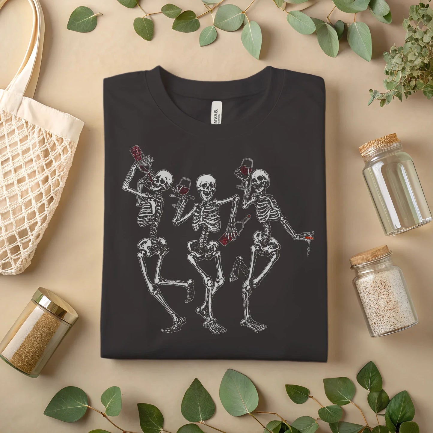 Funny Skeleton Wine Halloween Party A401 - Adult & Kids T-Shirts, Sweatshirts & Hoodies apparel design preview 1