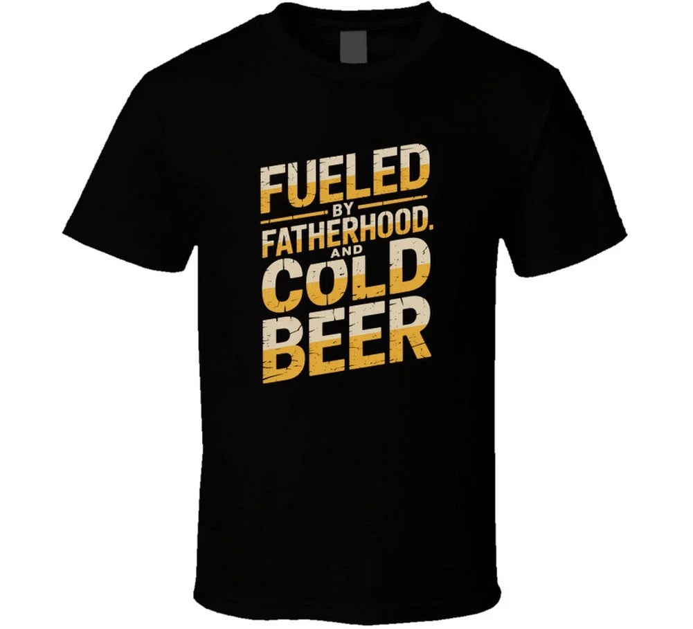 Fueled By Fatherhood And Cold Beer Fathe - Adult & Kids T-Shirts, Sweatshirts & Hoodies apparel design preview 1