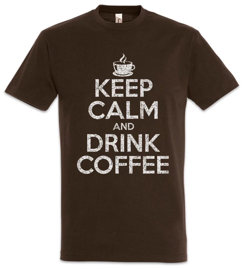 Keep Calm And Drink Coffee Caffeine Fun Geek Nerd - Adult & Kids T-Shirts, Sweatshirts & Hoodies apparel design preview 1