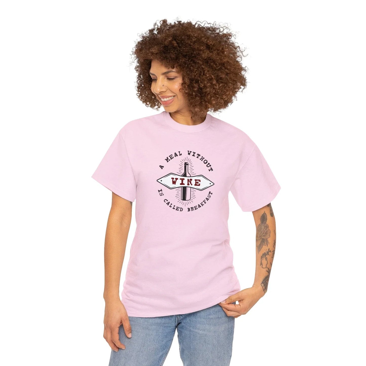 A Meal Without Wine is Called Breakfast, Unisex Heavy - Adult & Kids T-Shirts, Sweatshirts & Hoodies apparel design preview 1