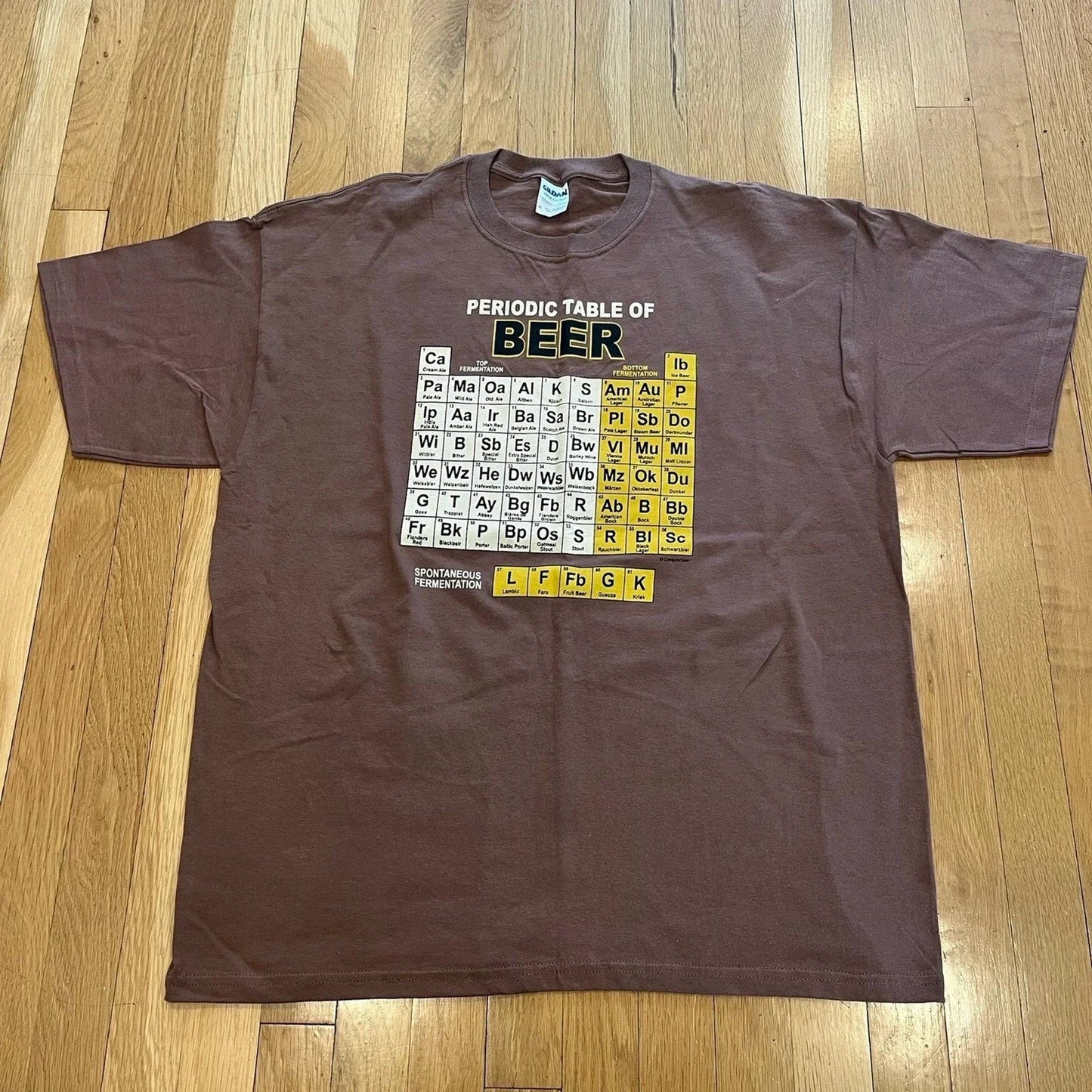 Vintage Y2K Periodic Table of Beer Alcohol Size XL - Adult & Kids T-Shirts, Sweatshirts & Hoodies apparel design preview 1