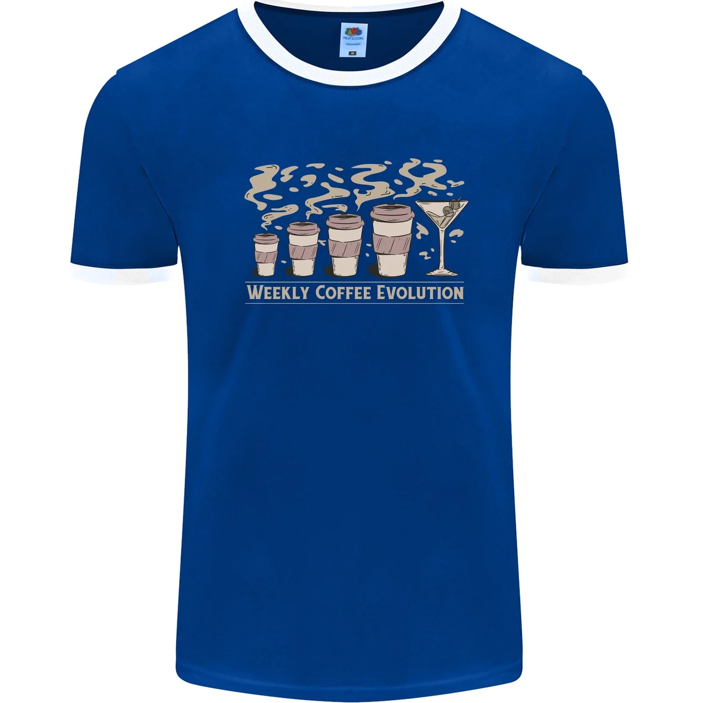 Weekly Coffee To Alcohol Evolution Wine Mens Ringer - Adult & Kids T-Shirts, Sweatshirts & Hoodies apparel design preview 1