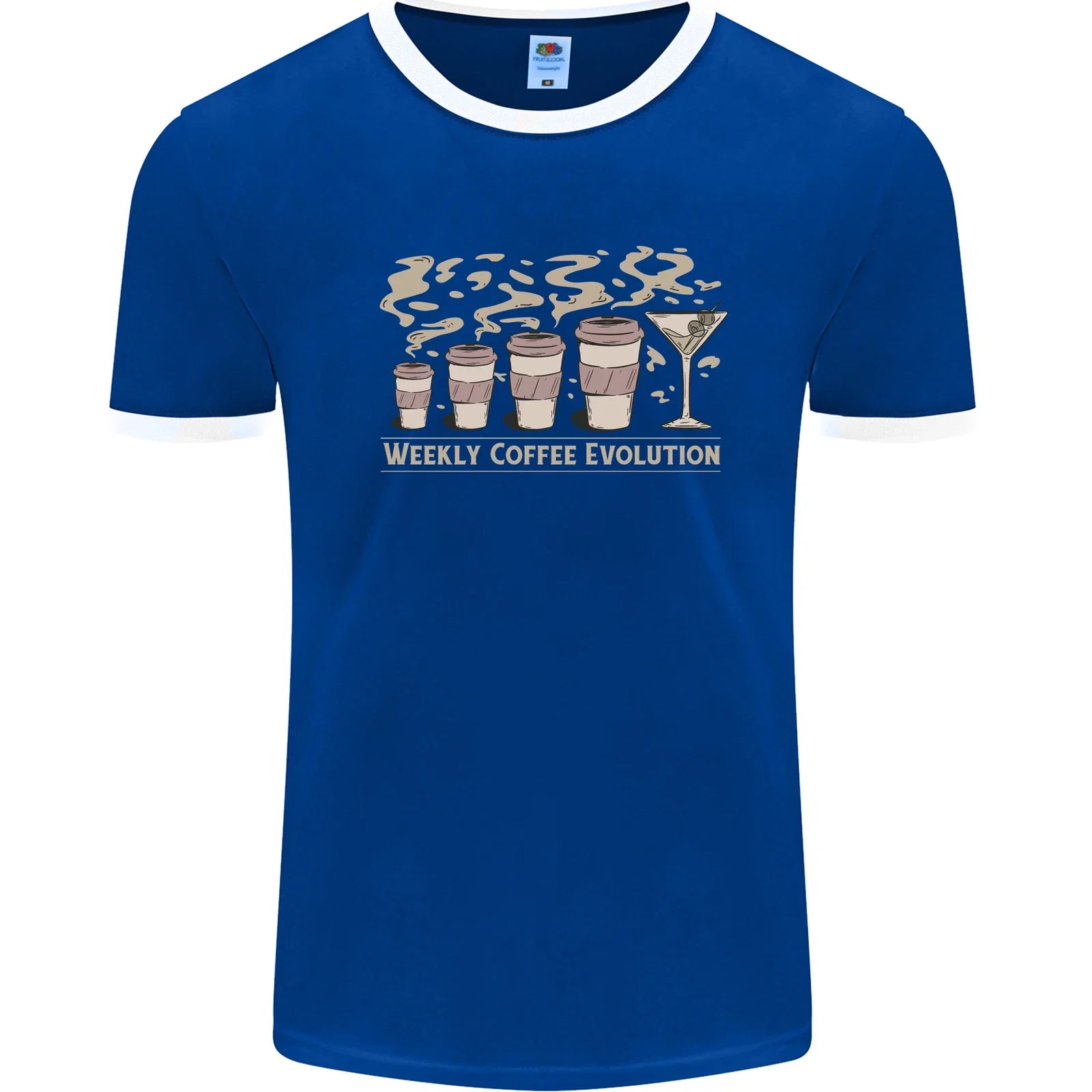 Weekly Coffee To Alcohol Evolution Wine Mens Ringer - Adult & Kids T-Shirts, Sweatshirts & Hoodies apparel design preview 1
