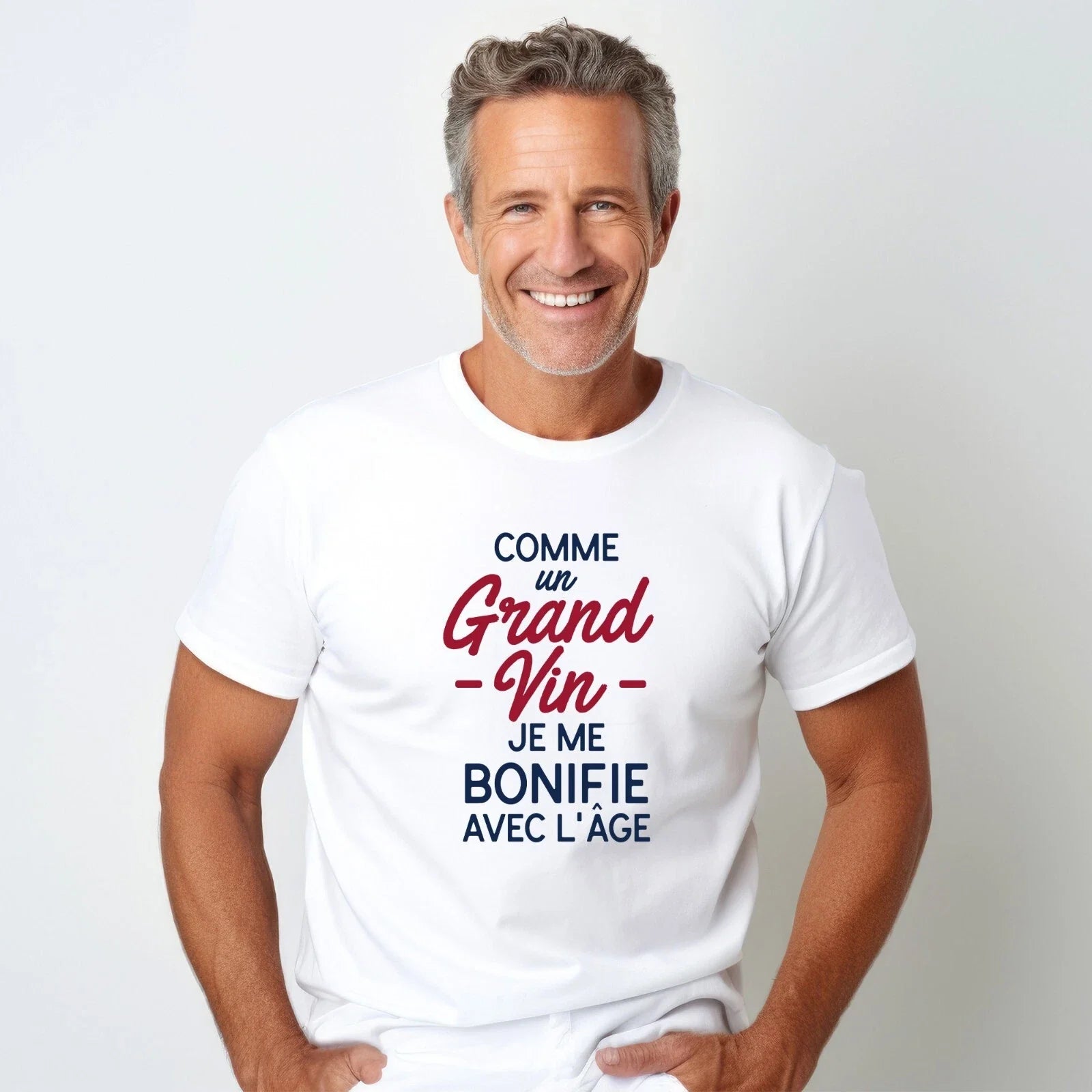 Men's Short Sleeve White, LIKE A FINE WINE I IMPROVE - Adult & Kids T-Shirts, Sweatshirts & Hoodies apparel design preview 1