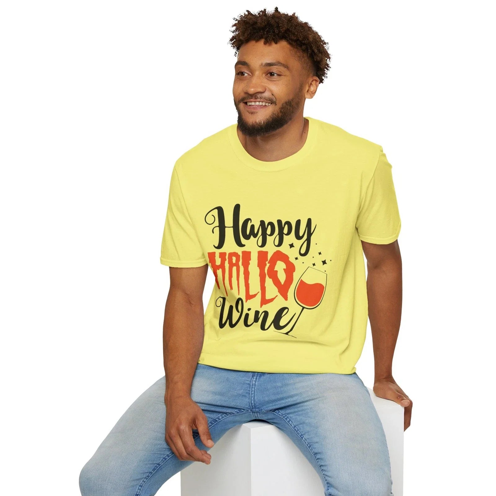 Funny Wine Lover Halloween Happy Hallo - Adult & Kids T-Shirts, Sweatshirts & Hoodies apparel design preview 1
