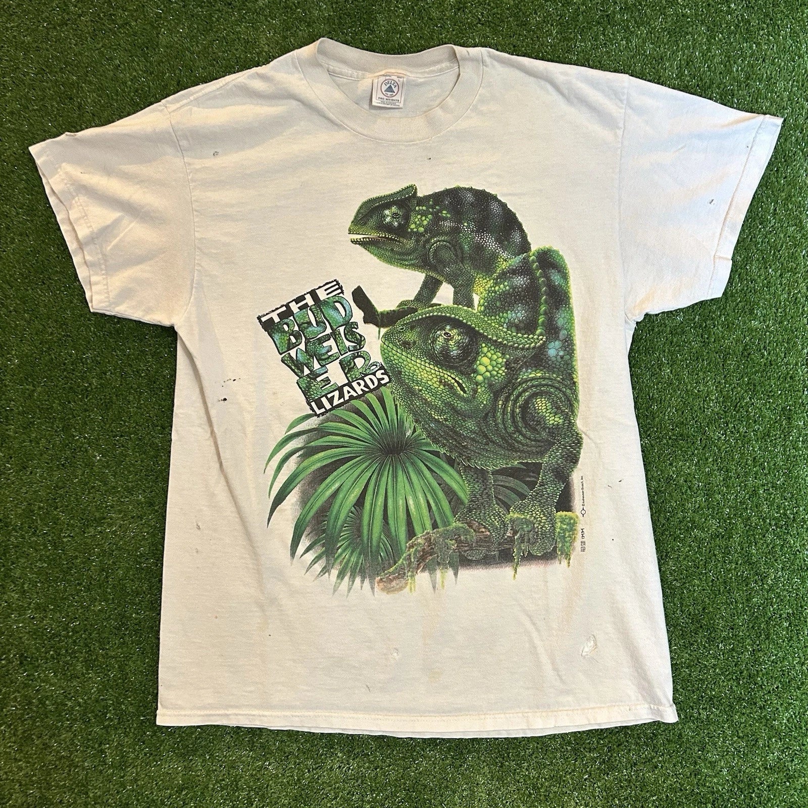 Vintage 90s Budweiser Lizard Large Faded Retro Beer - Adult & Kids T-Shirts, Sweatshirts & Hoodies apparel design preview 1