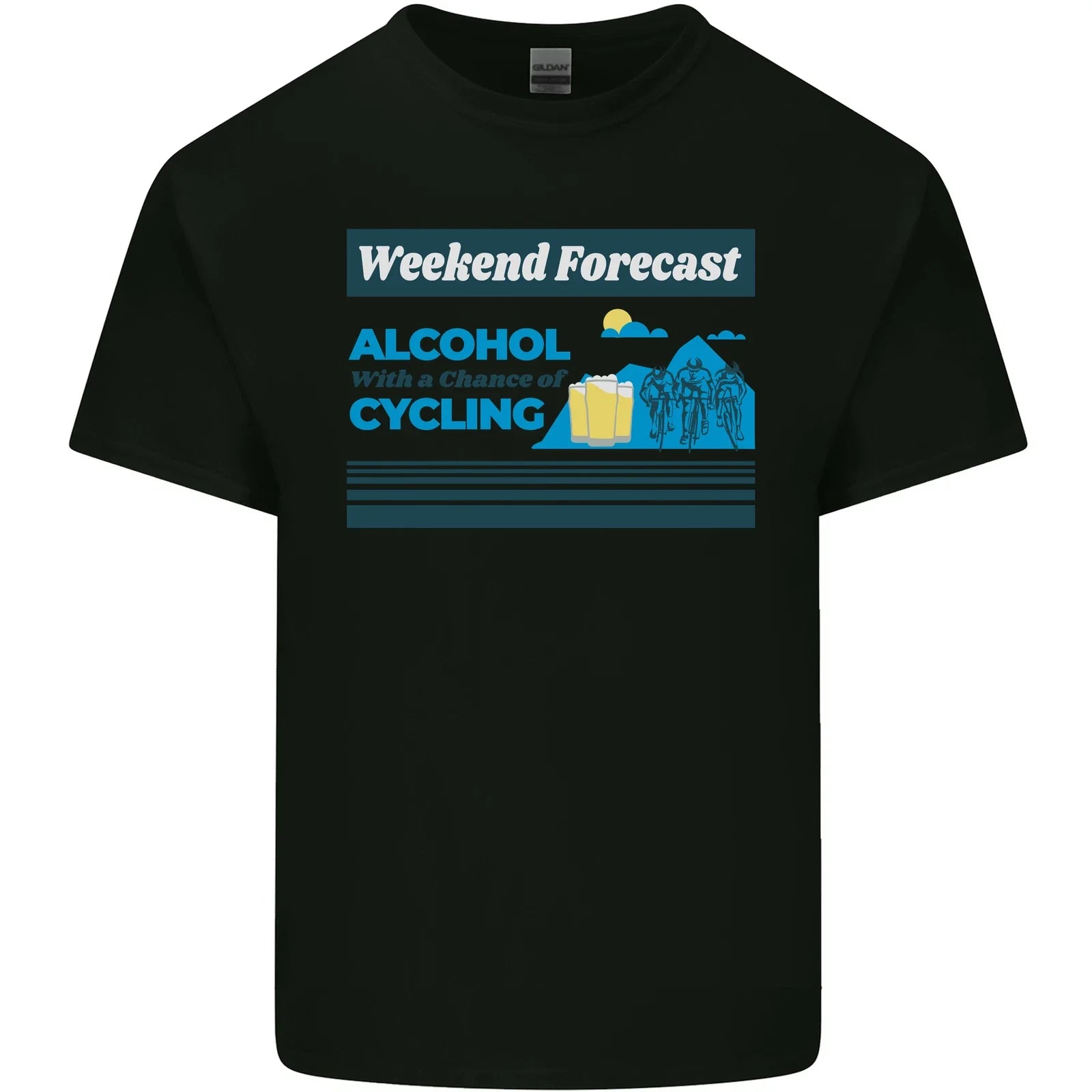 Cycling Weekend Forecast Funny Beer Alcohol Mens - Adult & Kids T-Shirts, Sweatshirts & Hoodies apparel design preview 1