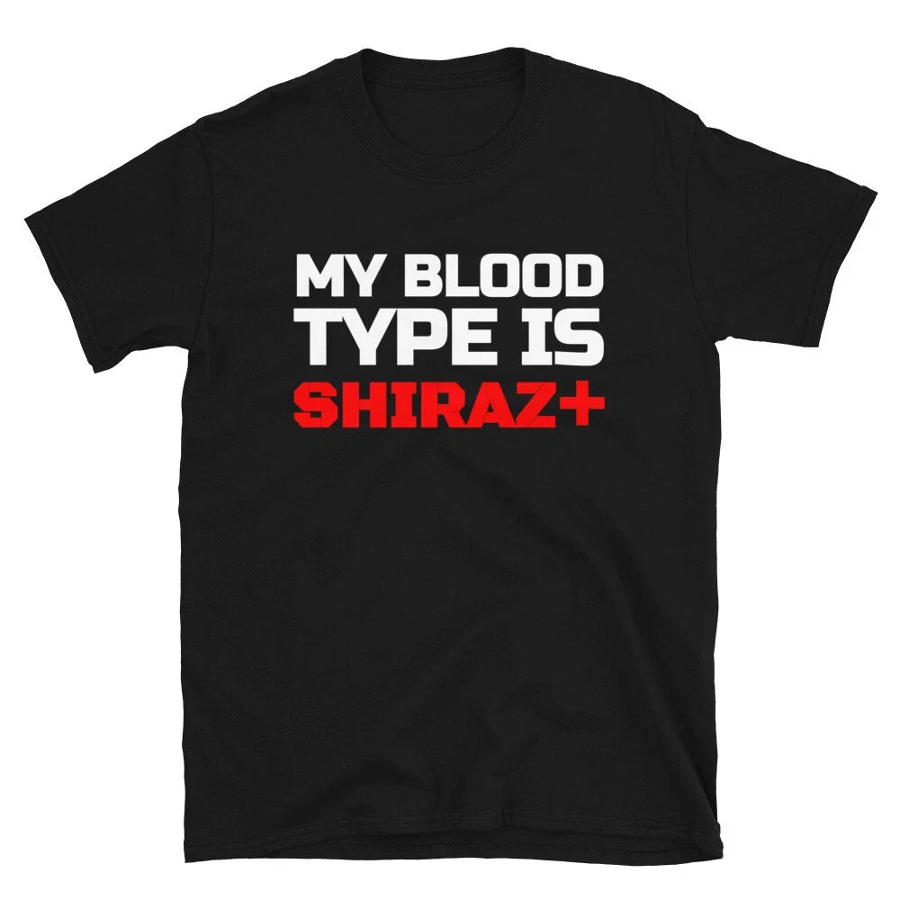Shiraz Wine Blood Type Funny Alcohol - Adult & Kids T-Shirts, Sweatshirts & Hoodies apparel design preview 1