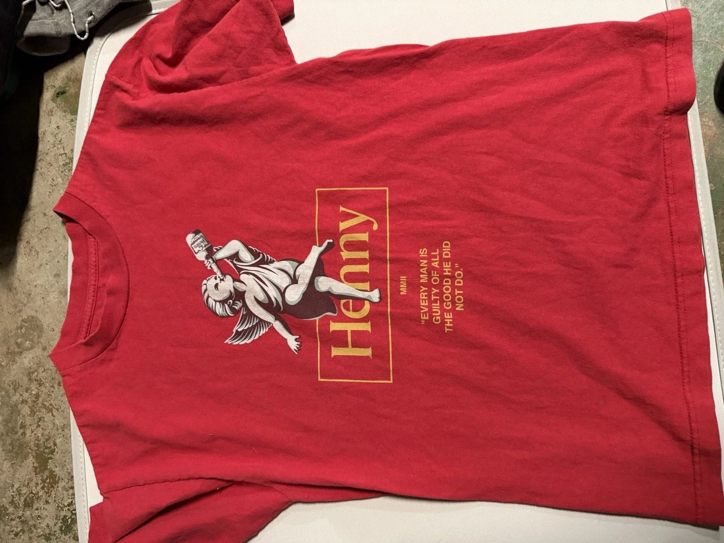 Hennessy Red Graphic Angel Drinking Bottle Breweriana - Adult & Kids T-Shirts, Sweatshirts & Hoodies apparel design preview 1