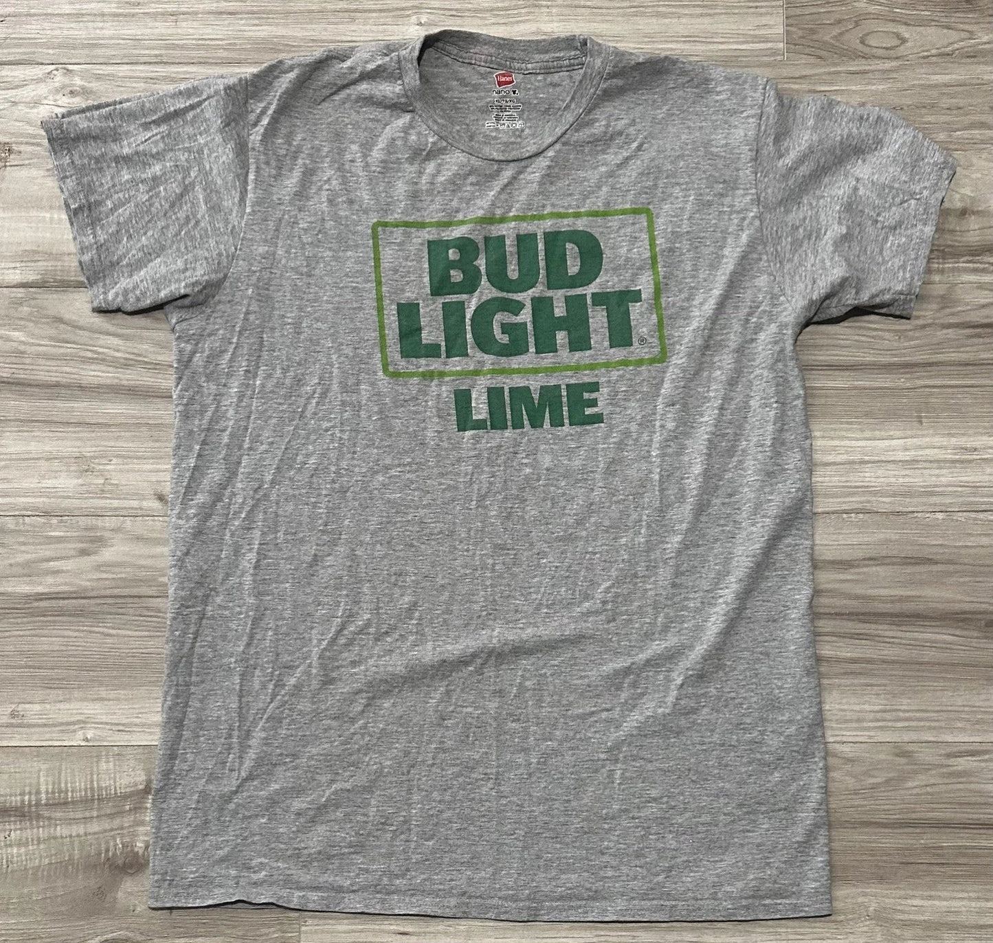 Bud Light Lime Gray With Green Lettering Size XL - Adult & Kids T-Shirts, Sweatshirts & Hoodies apparel design preview 1