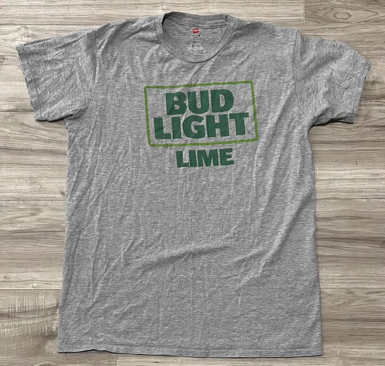 Bud Light Lime Gray With Green Lettering Size XL - Adult & Kids T-Shirts, Sweatshirts & Hoodies apparel design preview 1