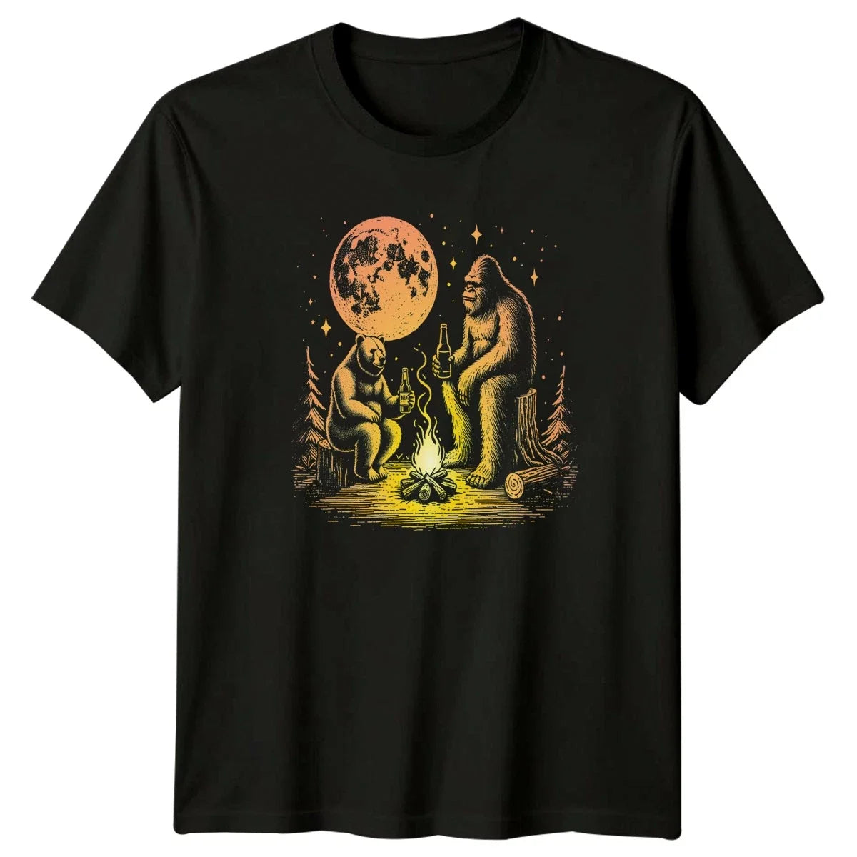Bigfoot Bear And Beer Camping Sasquatch Cryptid - Adult & Kids T-Shirts, Sweatshirts & Hoodies apparel design preview 1
