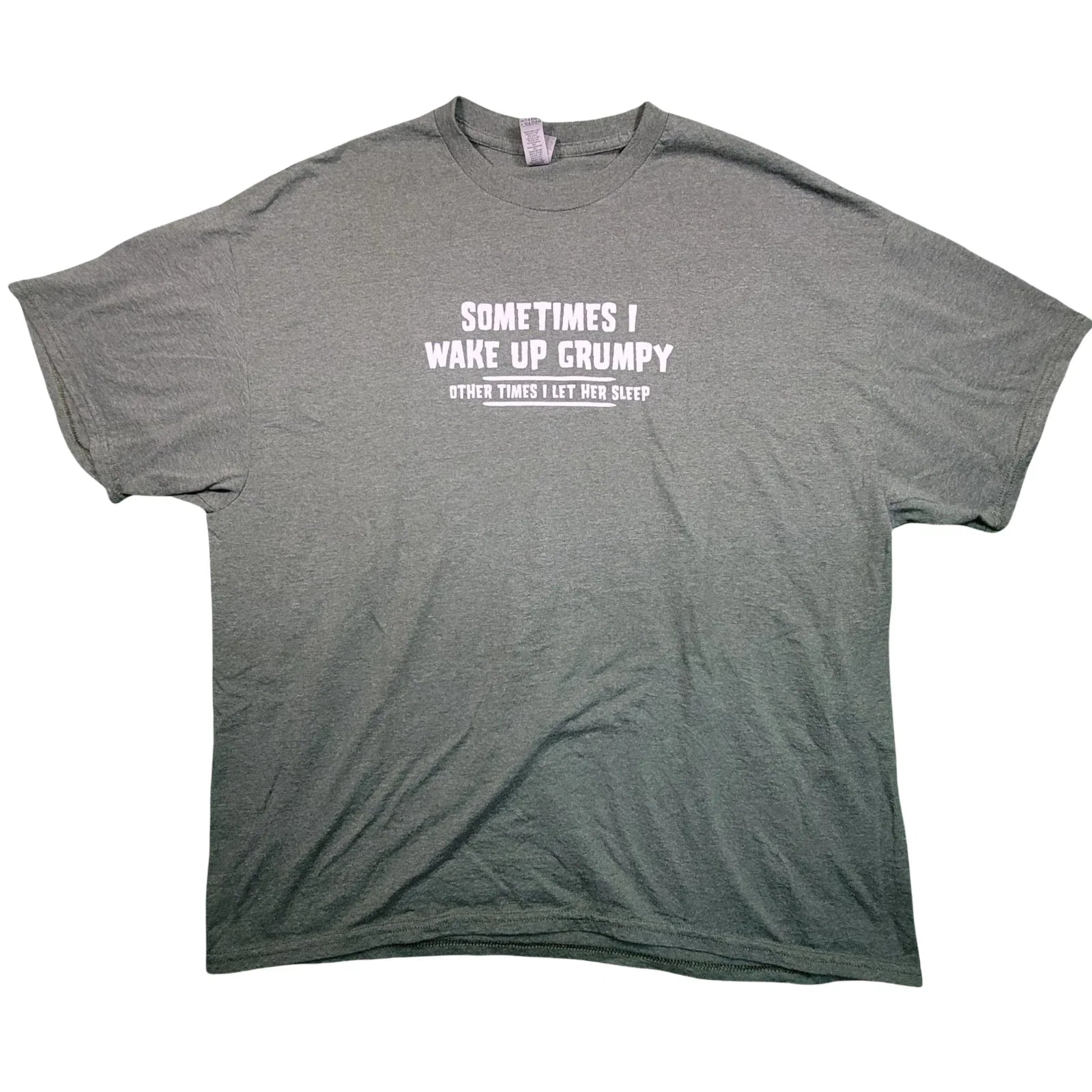 Funny Grumpy Wake Up Men's 2XL Gildan Green Graphic - Adult & Kids T-Shirts, Sweatshirts & Hoodies apparel design preview 1