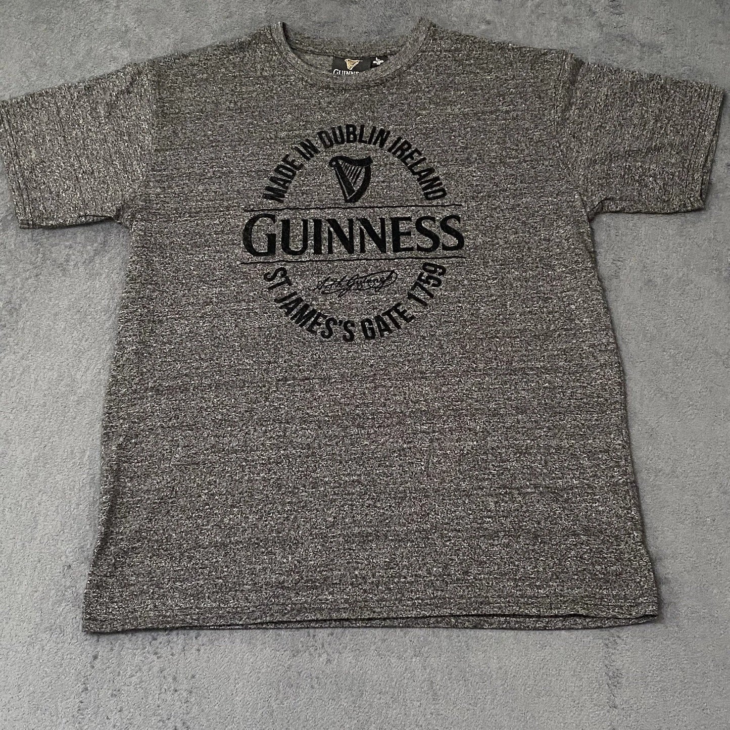 Guinness Graphic Print Mens L Gray Felted Raised - Adult & Kids T-Shirts, Sweatshirts & Hoodies apparel design preview 1
