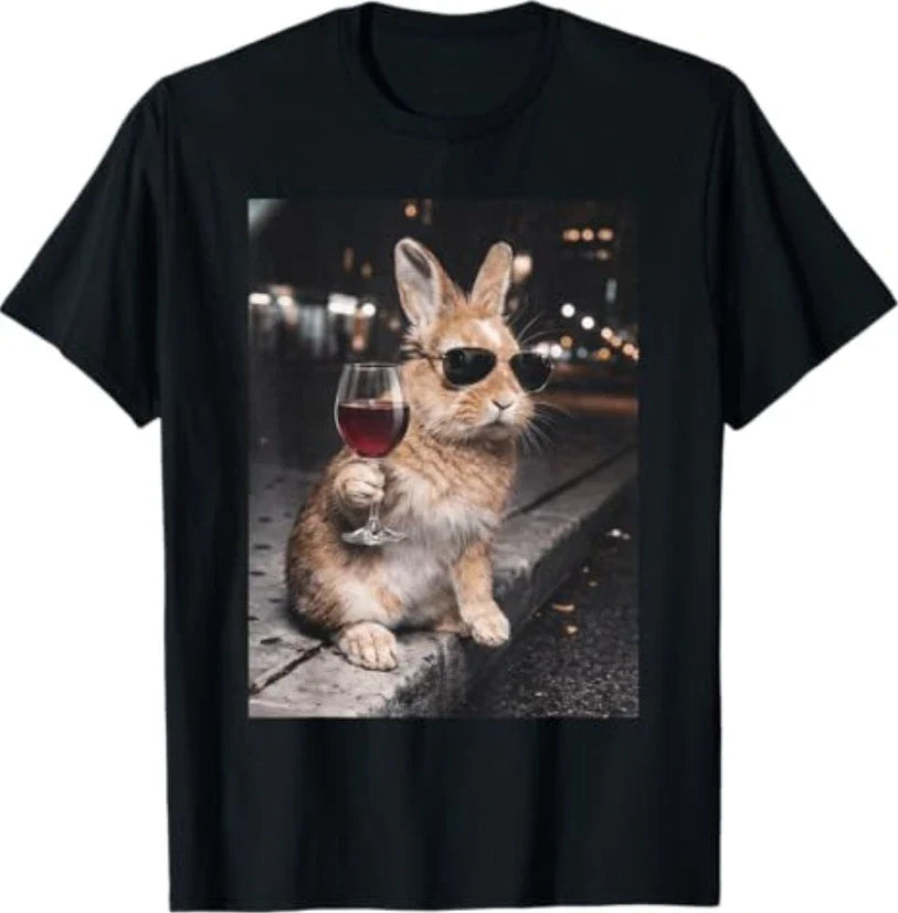 Funny Wine Glasses Bunny Eggs Happy Easter Day Drink - Adult & Kids T-Shirts, Sweatshirts & Hoodies apparel design preview 1