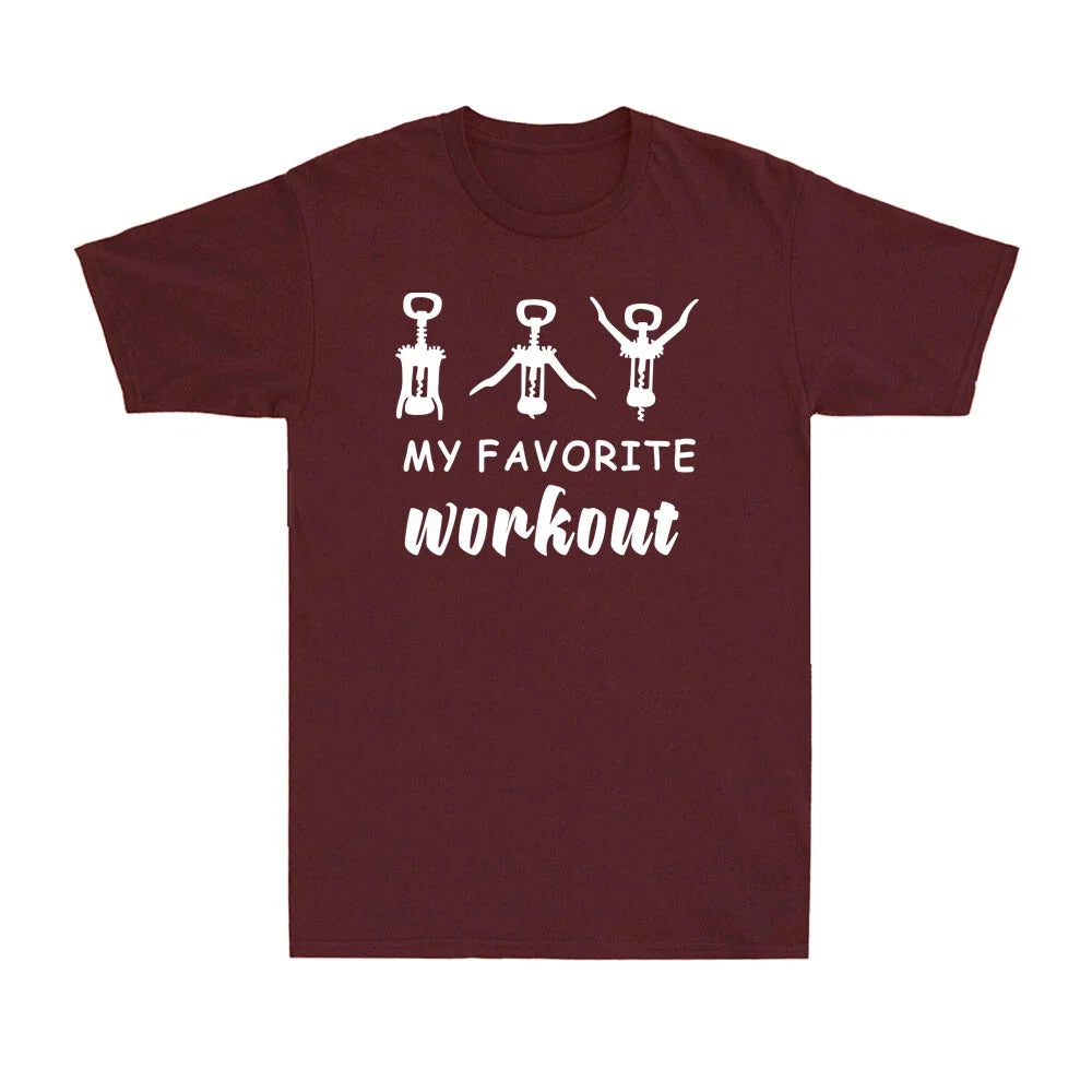 My Favorite Workout Corkscrew Funny Wine Saying - Adult & Kids T-Shirts, Sweatshirts & Hoodies apparel design preview 1
