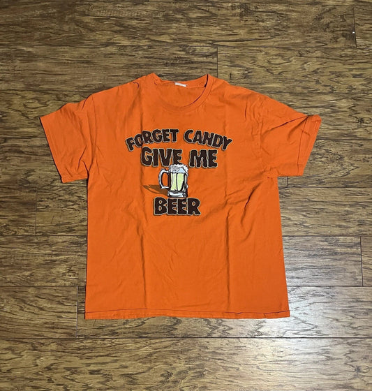 "Forget Candy, Give Me Beer" Gildan Men's 100% Cotton - Adult & Kids T-Shirts, Sweatshirts & Hoodies apparel design preview 1