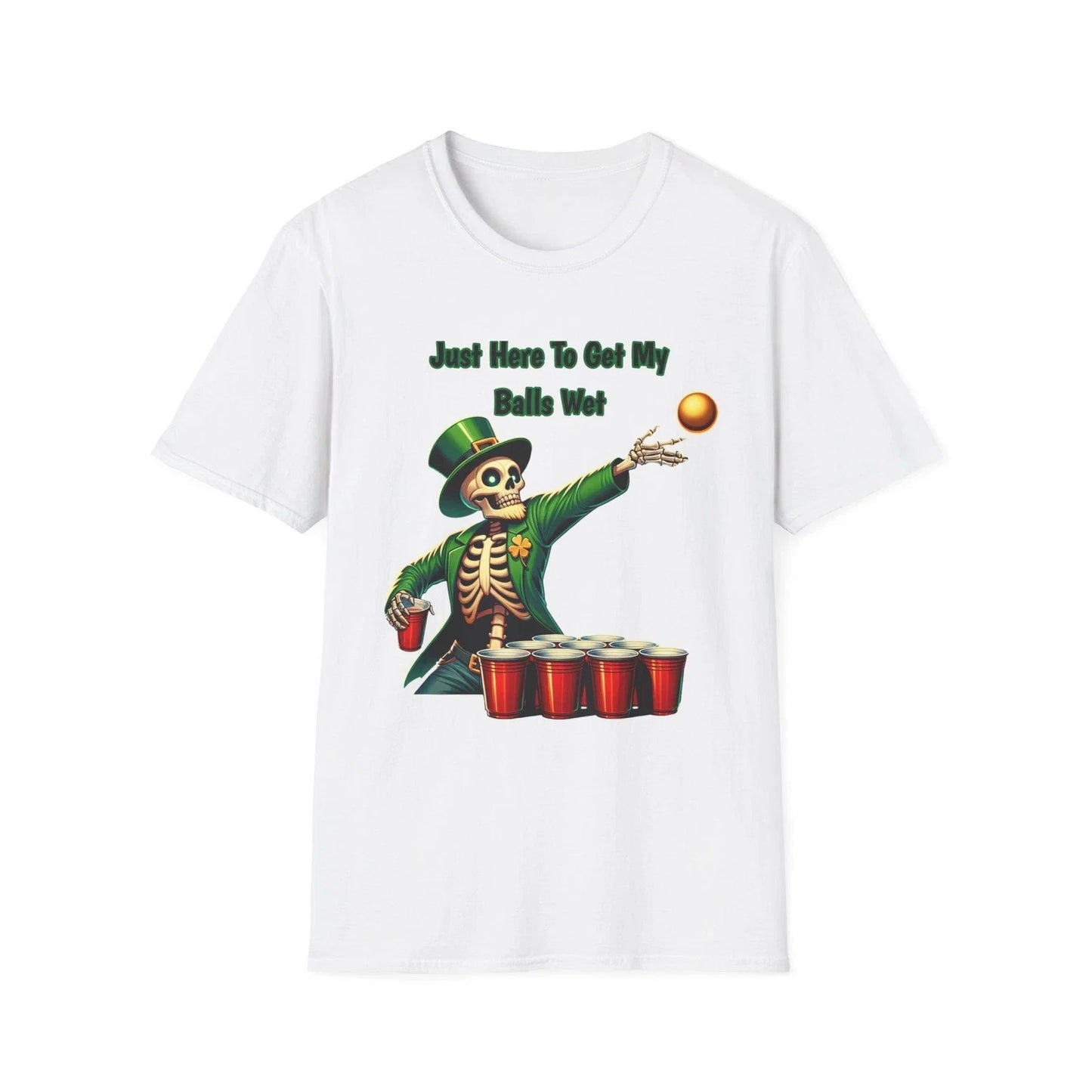 St. Patrick's Day Skeleton Beer pong Funny Holiday - Adult & Kids T-Shirts, Sweatshirts & Hoodies apparel design preview 1